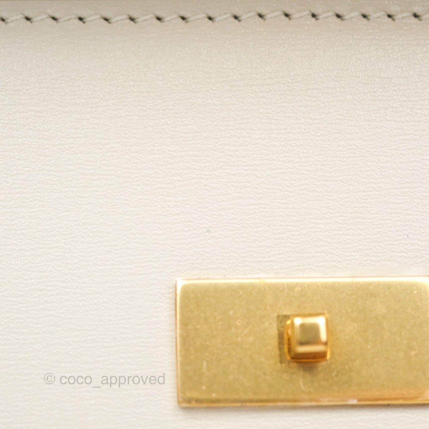Saint Laurent Mini Manhattan Box Calfskin Blanc Vintage Gold Hardware