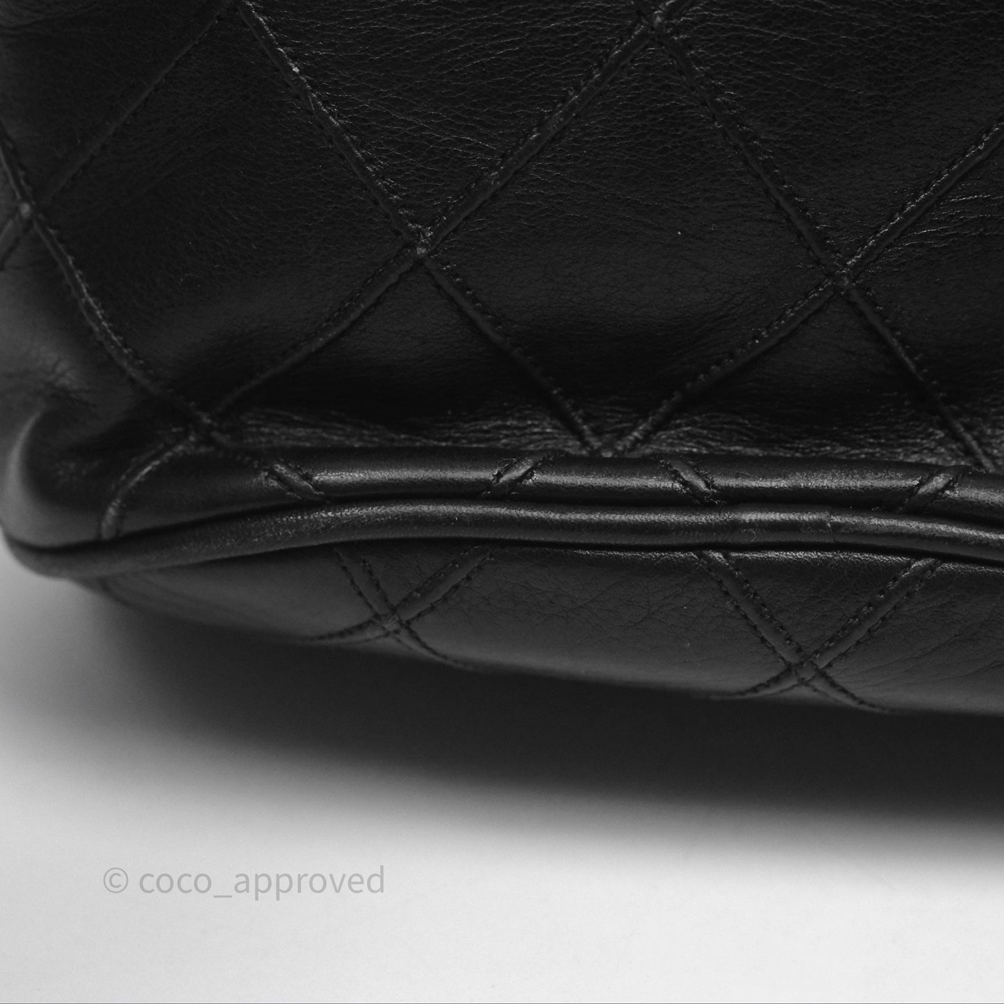 Chanel Vintage Mini CC Bucket Bag Black Lambskin Gold Hardware