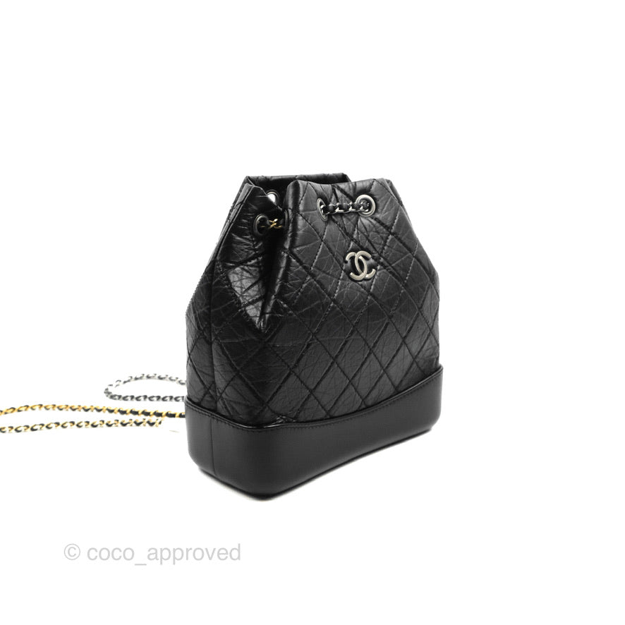 Chanel Small Gabrielle Backpack Black Aged Calfskin