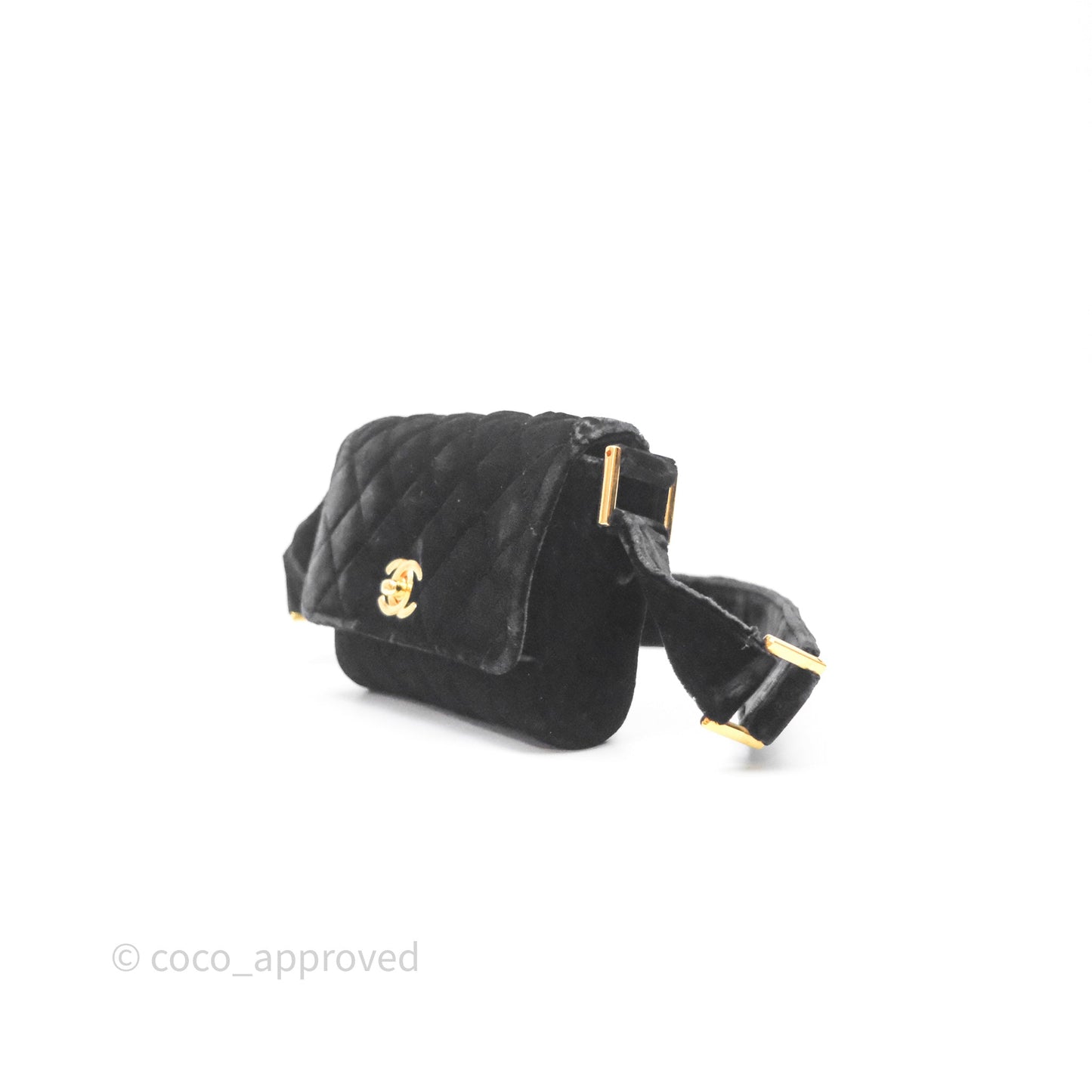 Chanel Vintage Mini Flap Bag Black Velvet Gold Hardware