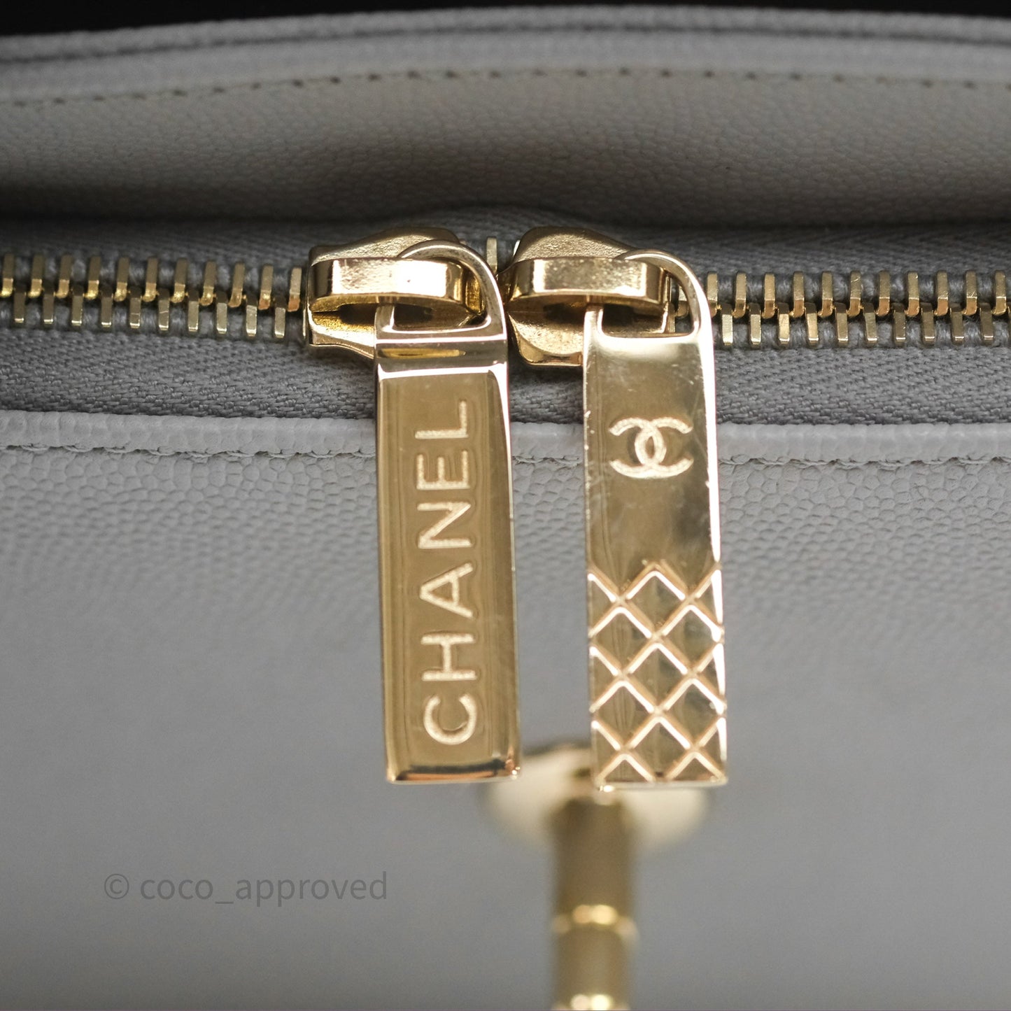 Chanel Quilted Medium Business Affinity Flap Grey Caviar Gold Hardware