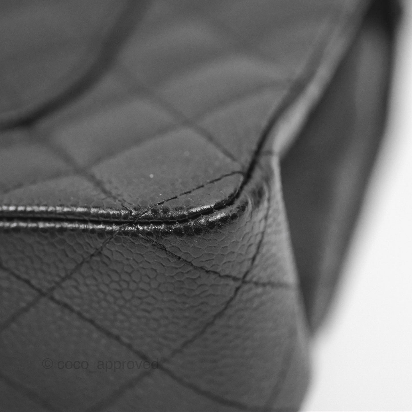 Chanel Classic M/L Medium Flap Quilted Black Caviar Silver Hardware