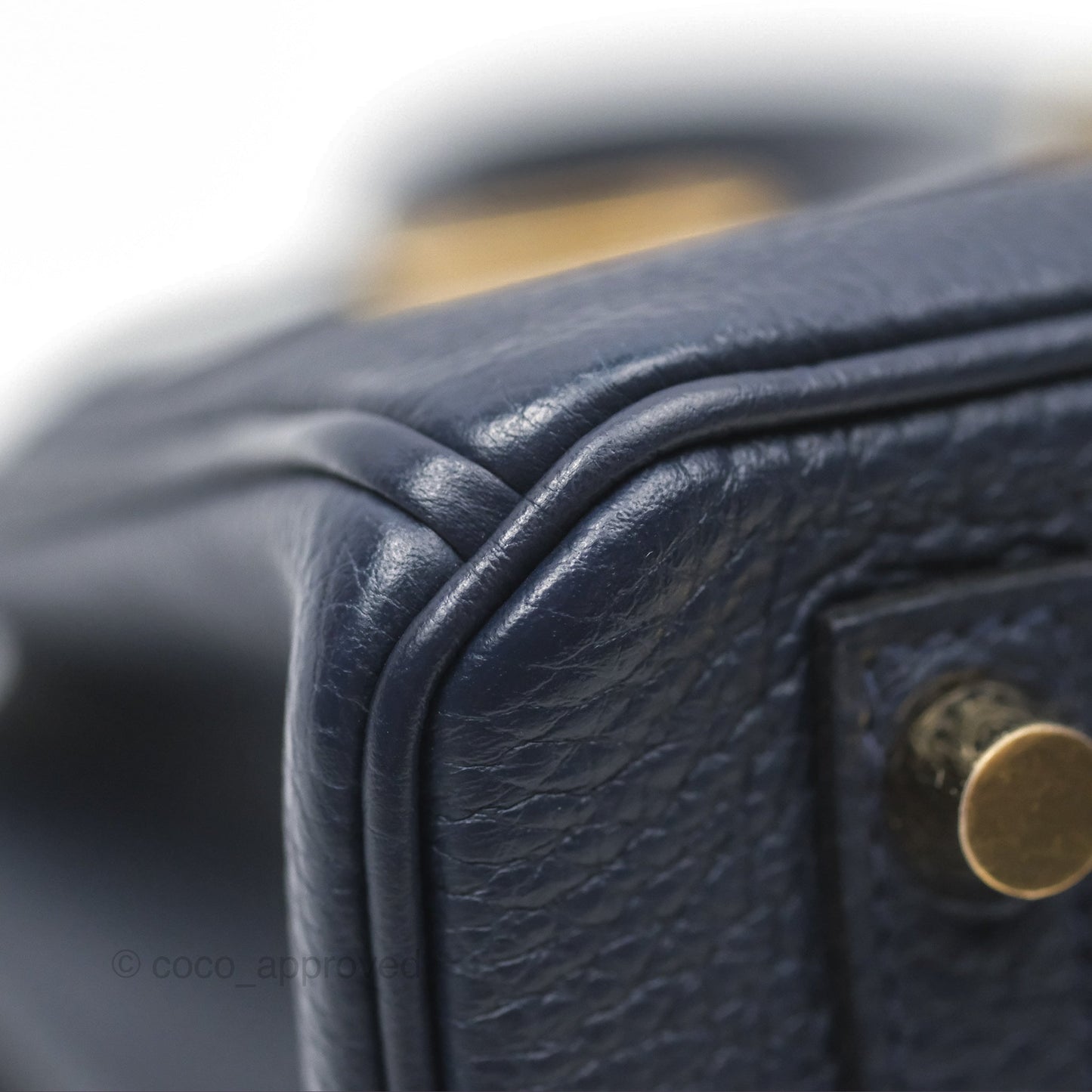 Hermès Birkin 25 Retourne Bleu Nuit 2Z Togo Gold Hardware