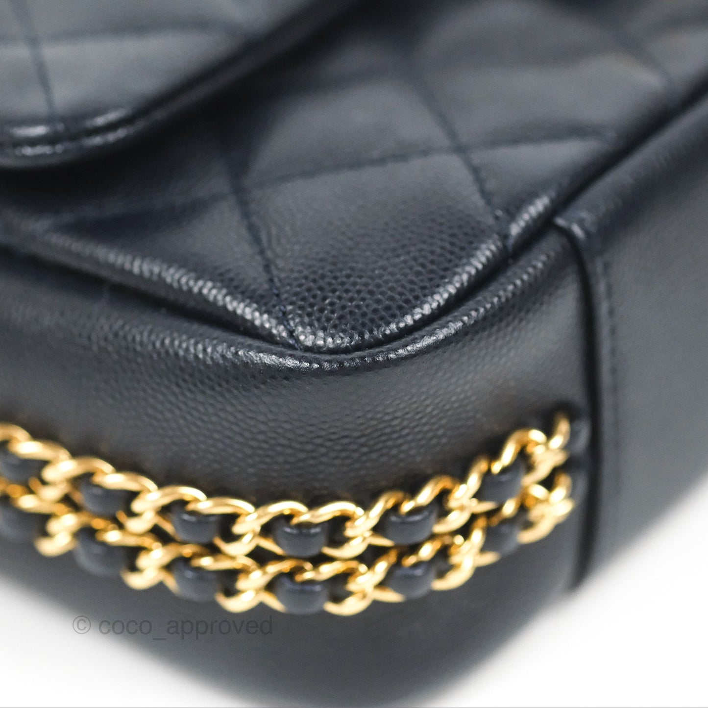 Chanel Quilted CC You Flap Navy Blue Caviar Gold Hardware 23C