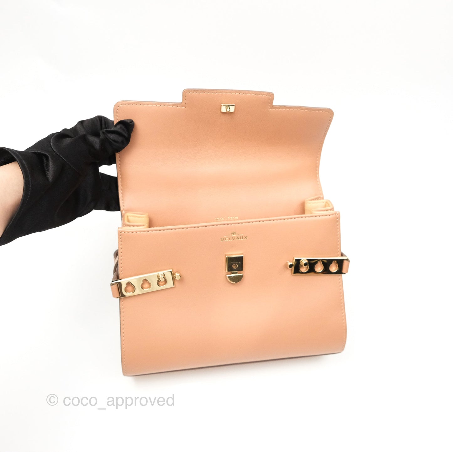 Delvaux Tempête Mini Beige Supple Calfskin Gold Hardware