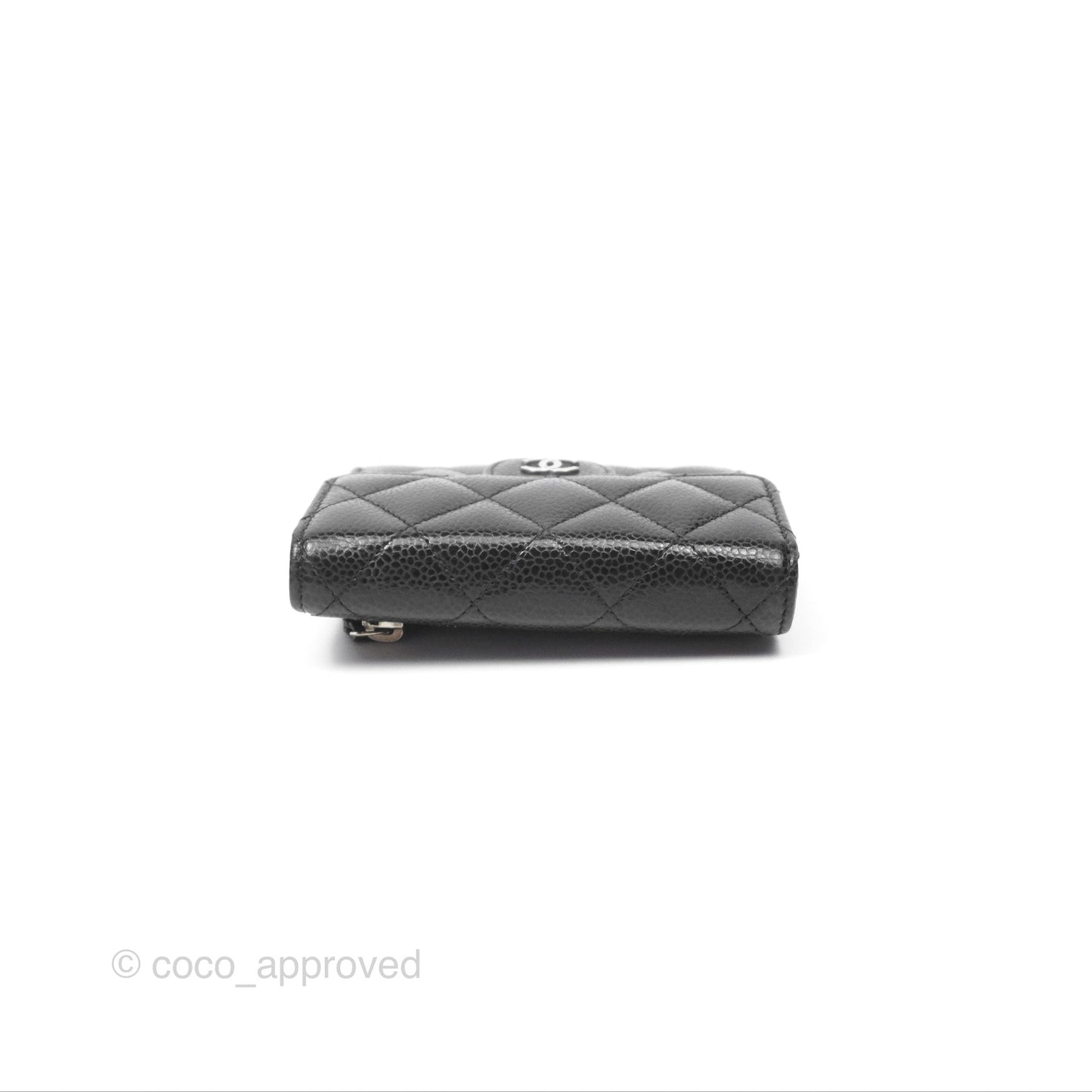 Chanel Classic Short Flap Wallet Black Caviar Silver Hardware