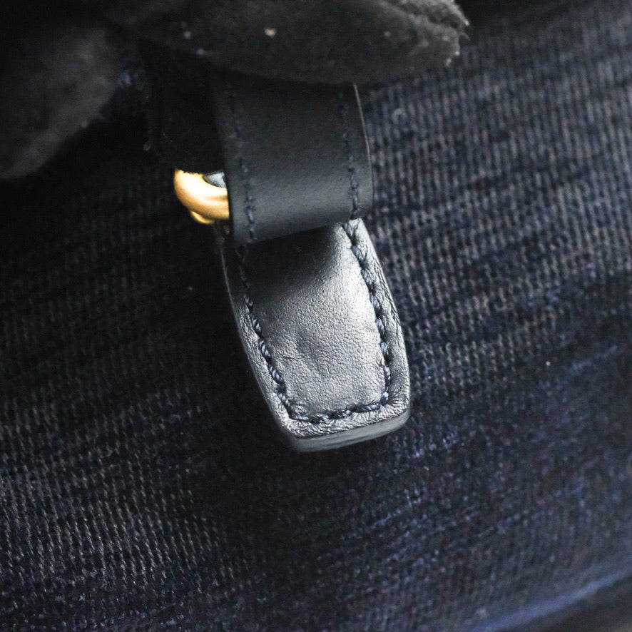 Chanel Parisian Stroll Backpack Wool Velvet Navy
