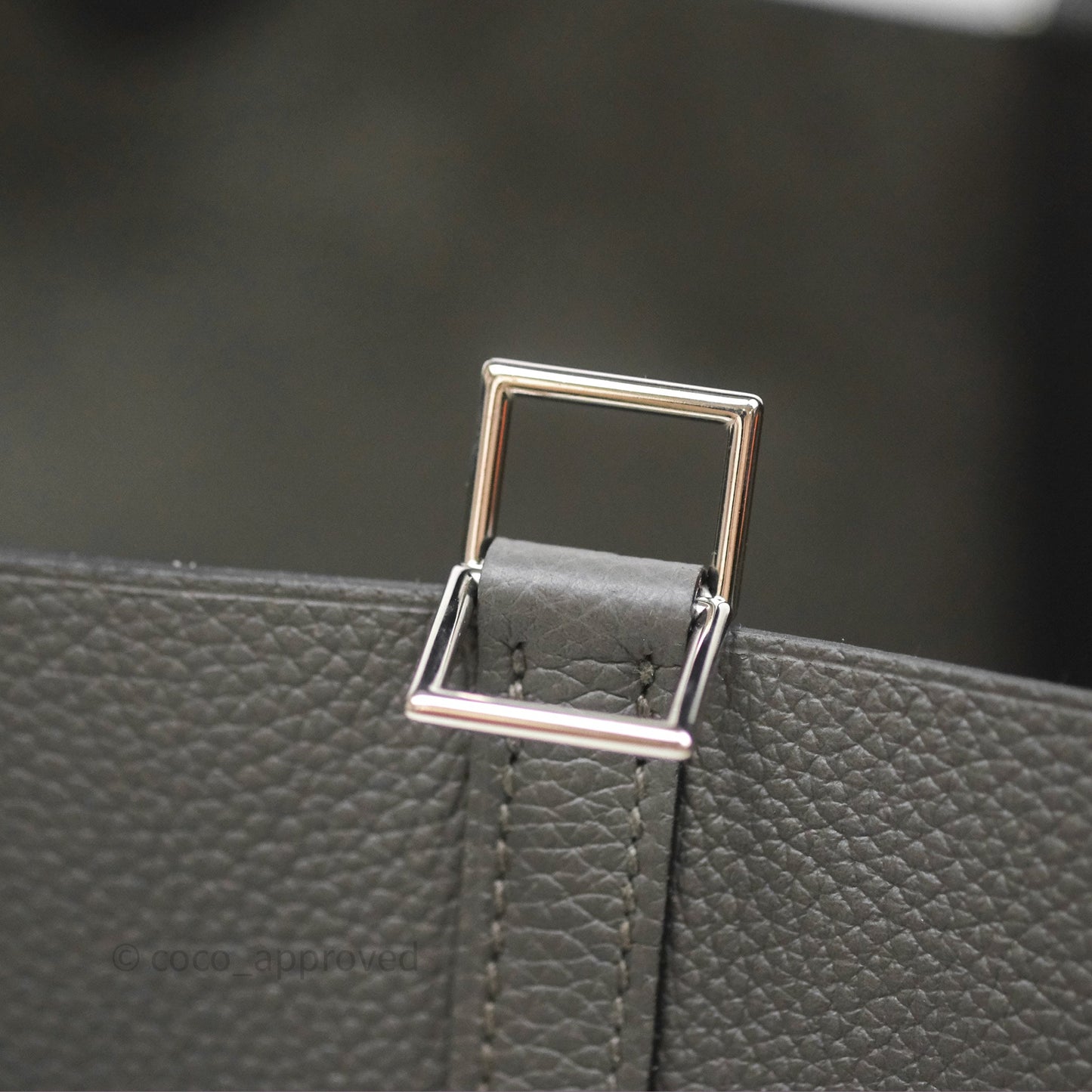 Hermès Picotin 22 Gris Meyer Taurillon Maurice Palladium Hardware
