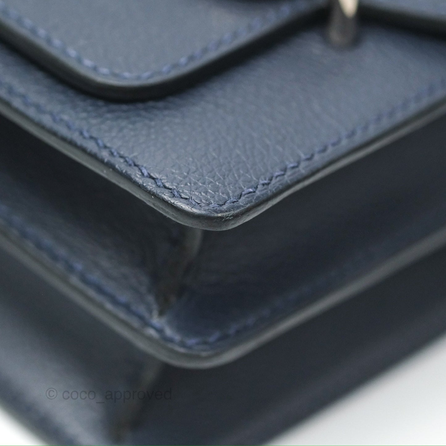 Hermès Roulis Mini 18 Blue Nuit Evercolor Palladium Hardware
