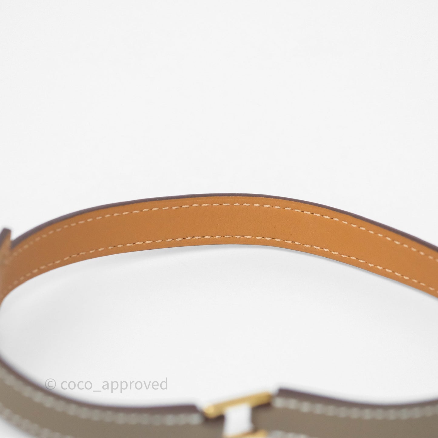 Hermès O'Kelly Double Tour Bracelet Etoupe 18 Swift Rose Gold Hardware