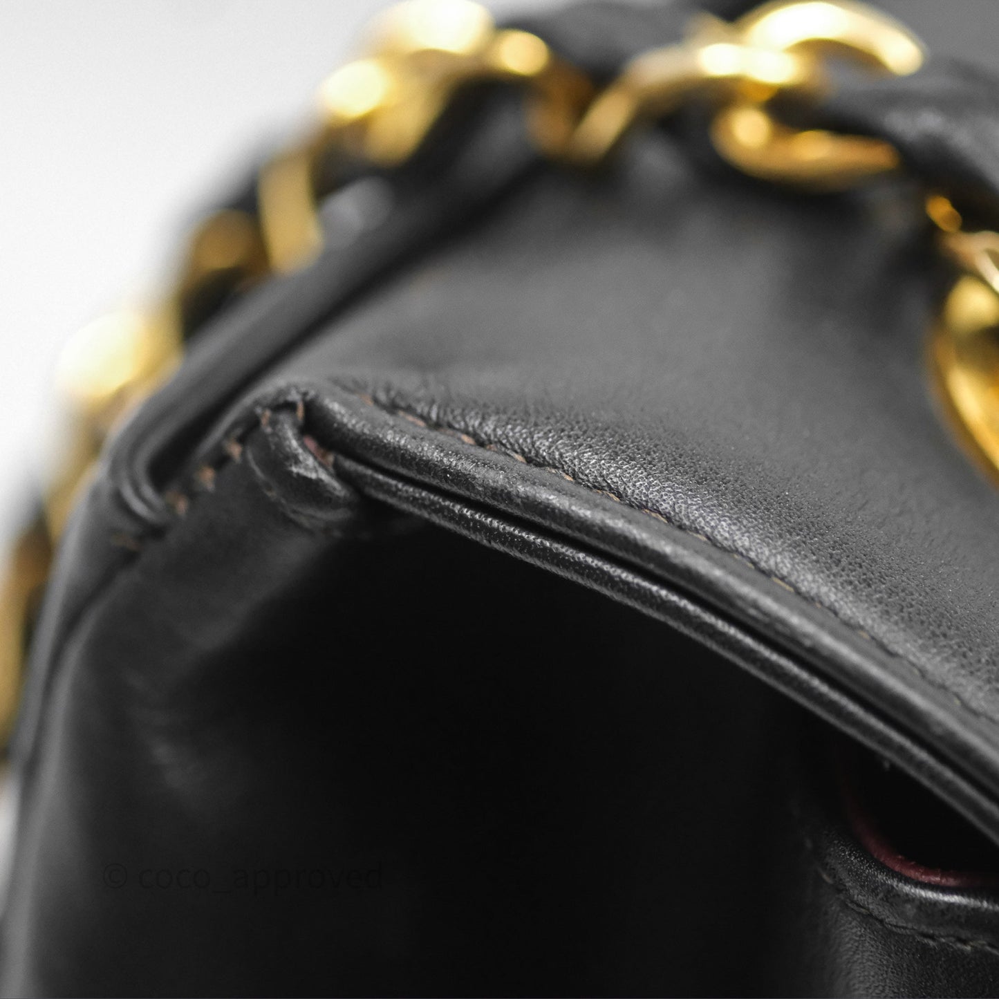 Chanel Vintage Maxi Quilted CC Flap Bag Black Lambskin Gold Hardware