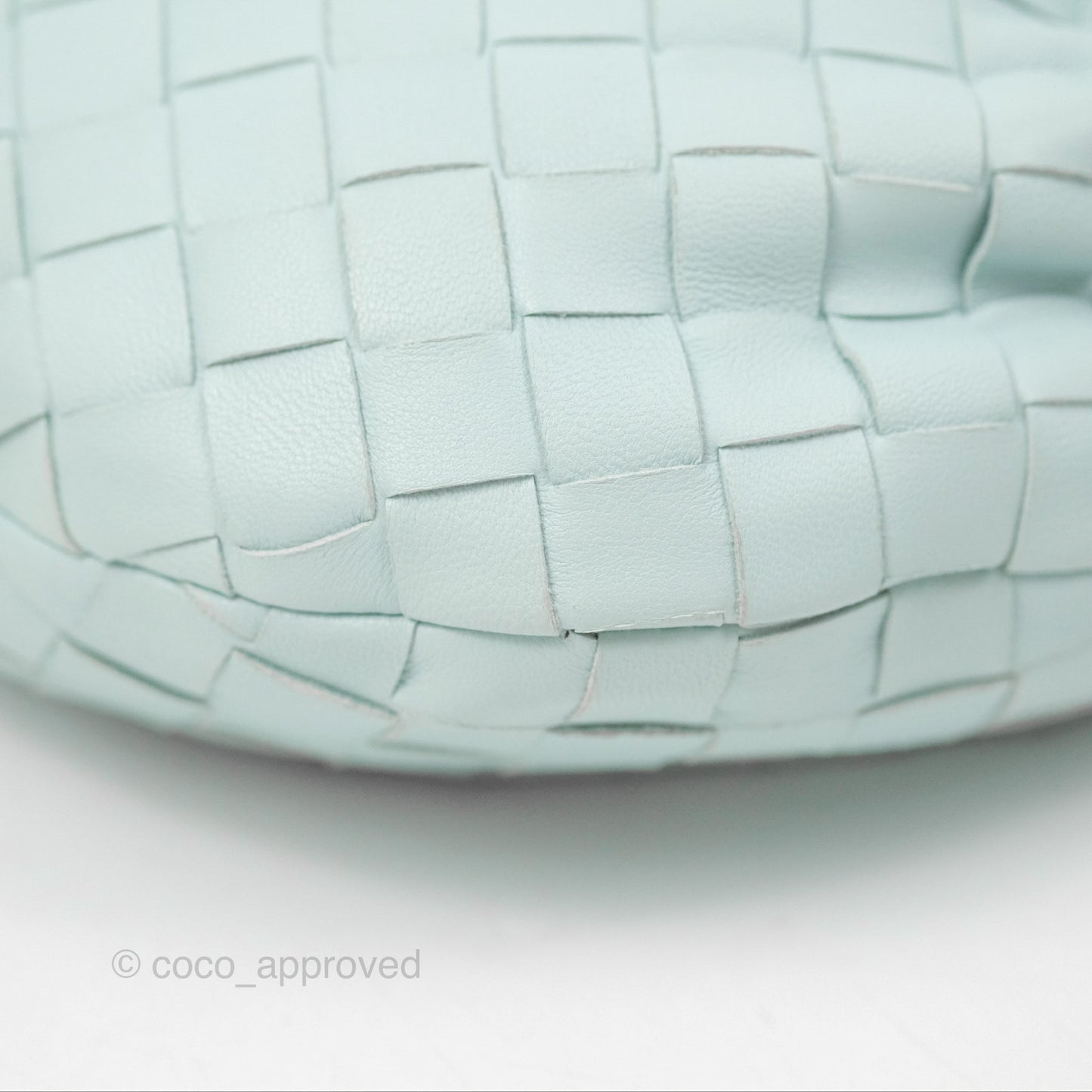 Bottega Veneta Mini Jodie Bag Teal Washed Intrecciato Lambskin