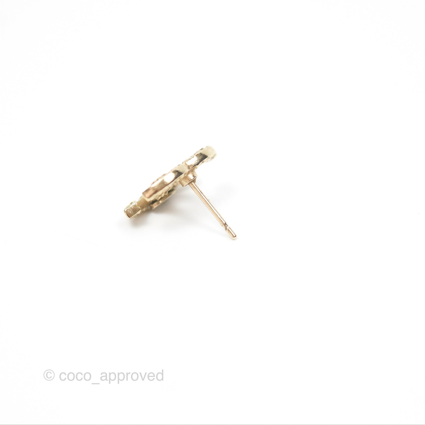 Chanel CC Earrings Gold Tone 14C