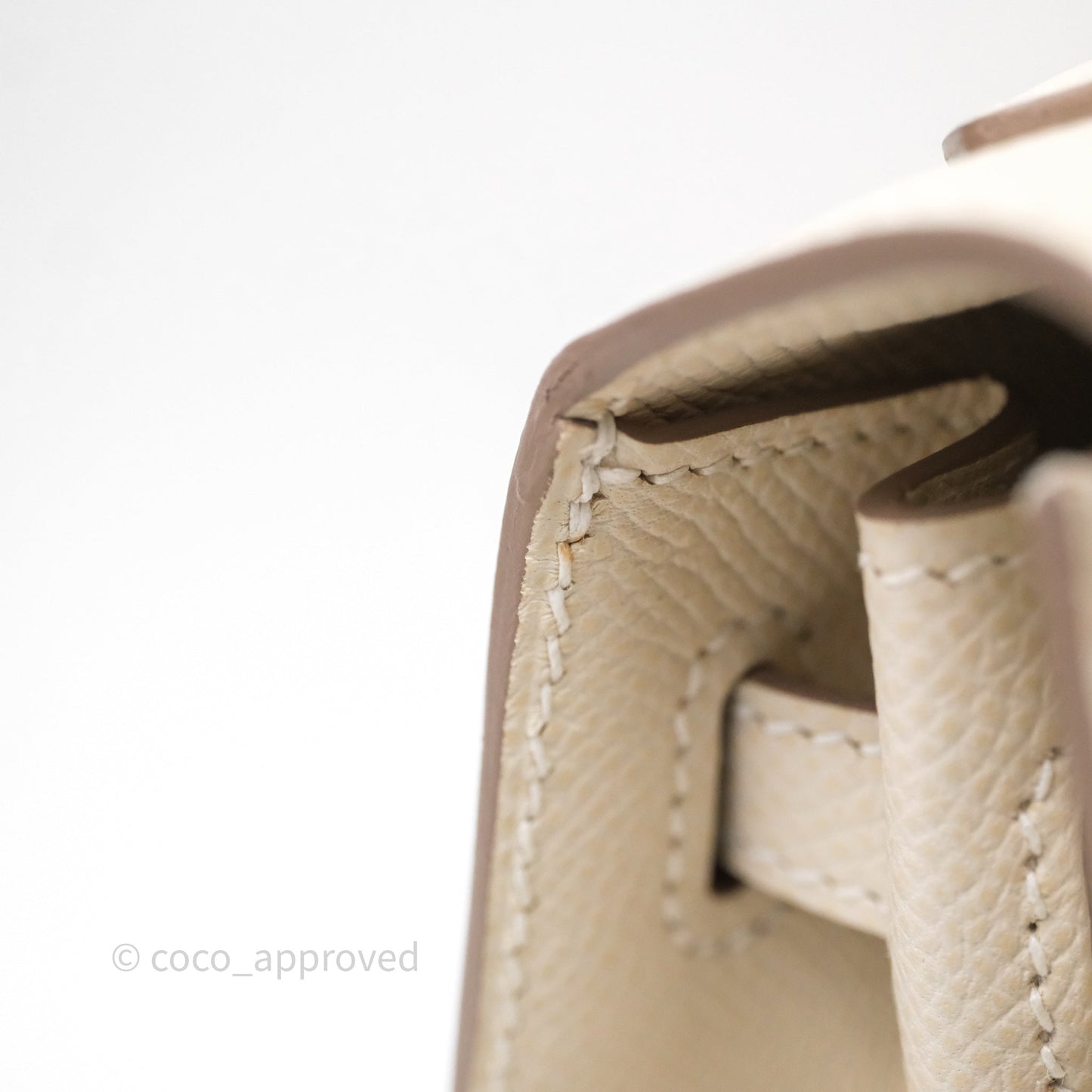 Hermes Kelly 25 Craie Epsom Gold Hardware