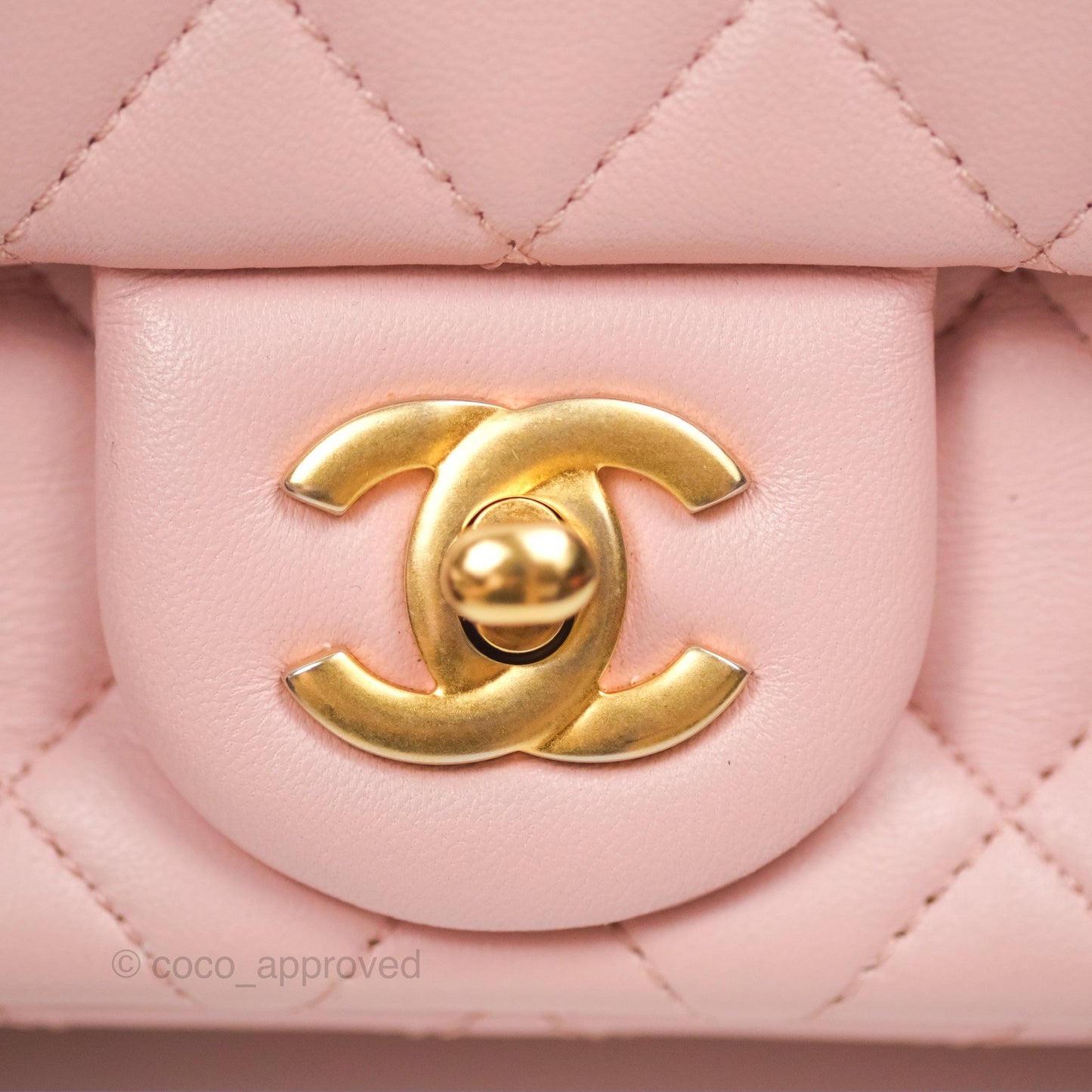 Chanel Sweet Camellia Mini Rectangular Flap Pink Lambskin Aged Gold Hardware 23S