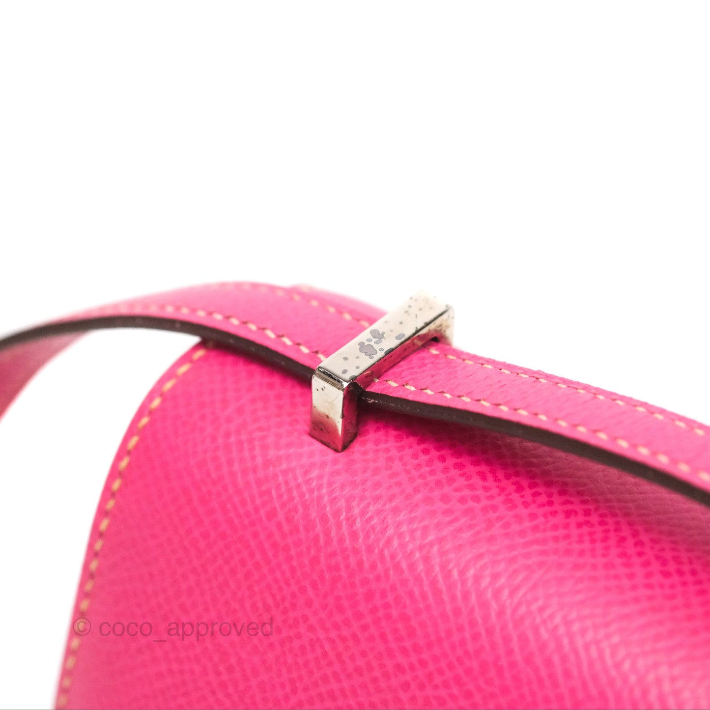 Hermès Constance Mini 18cm Rose Tyrien Epsom Palladium Hardware