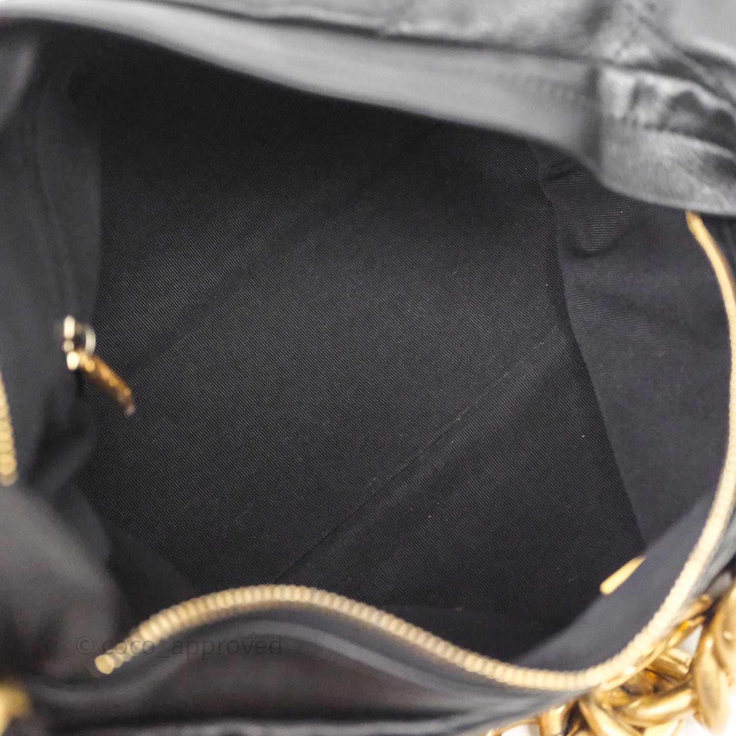 Chanel Hobo Bag Black Calfskin Aged Gold Hardware