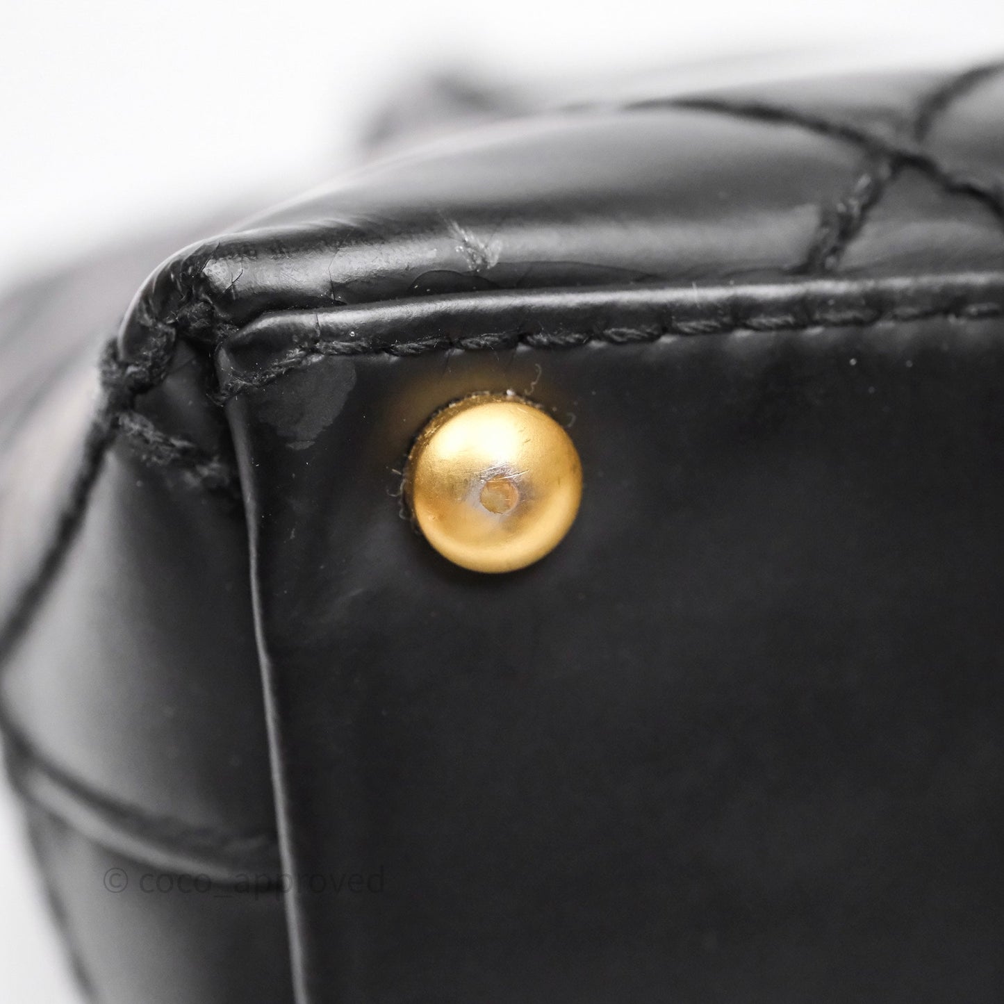 Chanel Vintage Quilted CC Tote Bag Matte Black Calfskin Gold Hardware