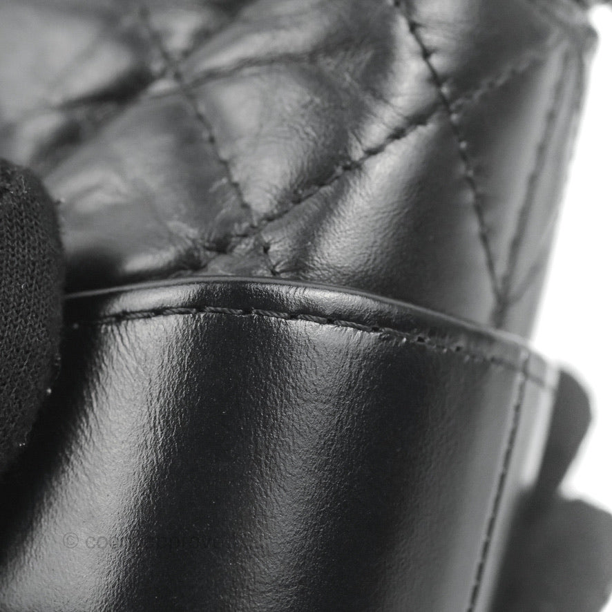 Chanel Gabrielle Clutch With Chain Aged Calfskin So Black