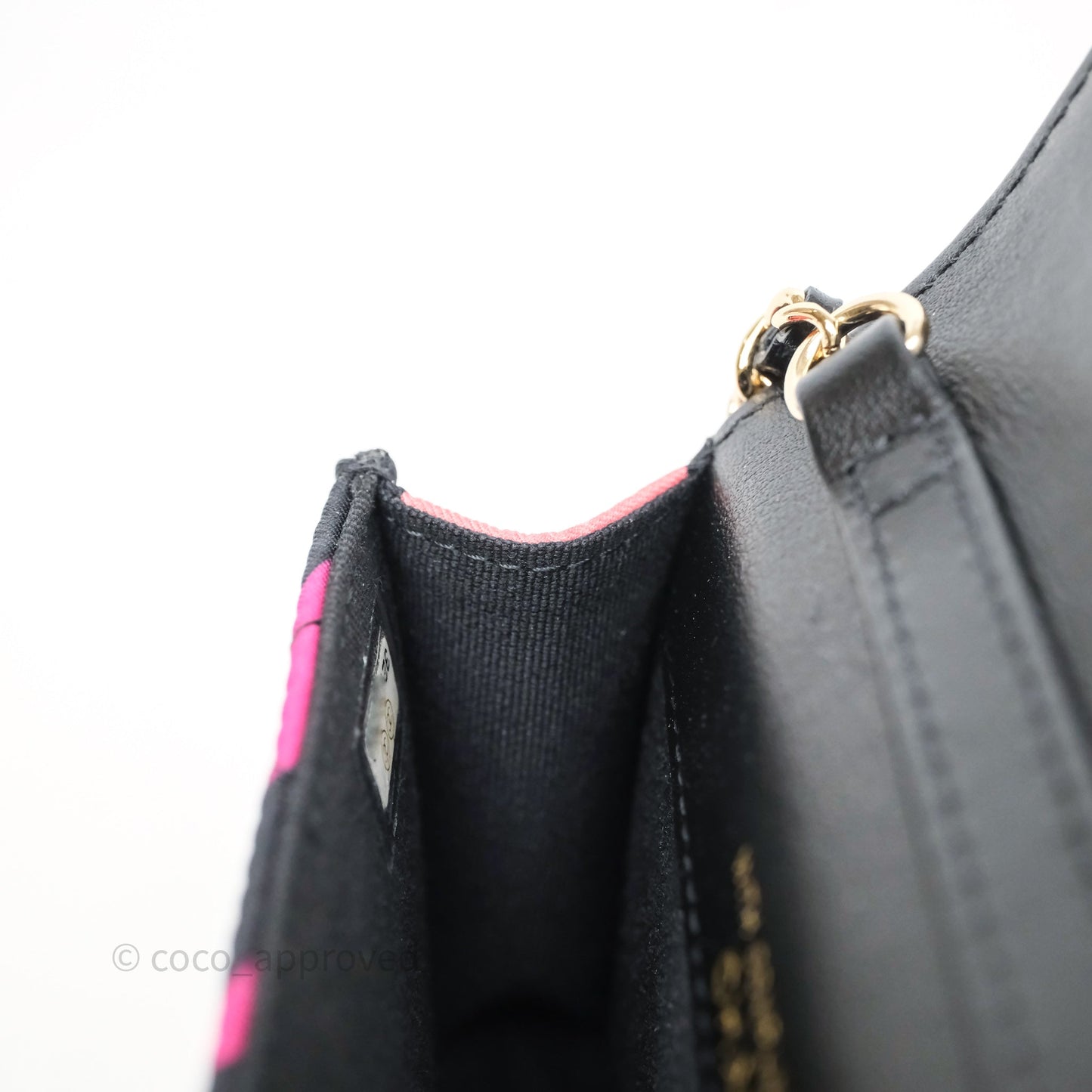 Chanel Mini Wallet With Chain CC Floral Printed Fabric Gold Hardware
