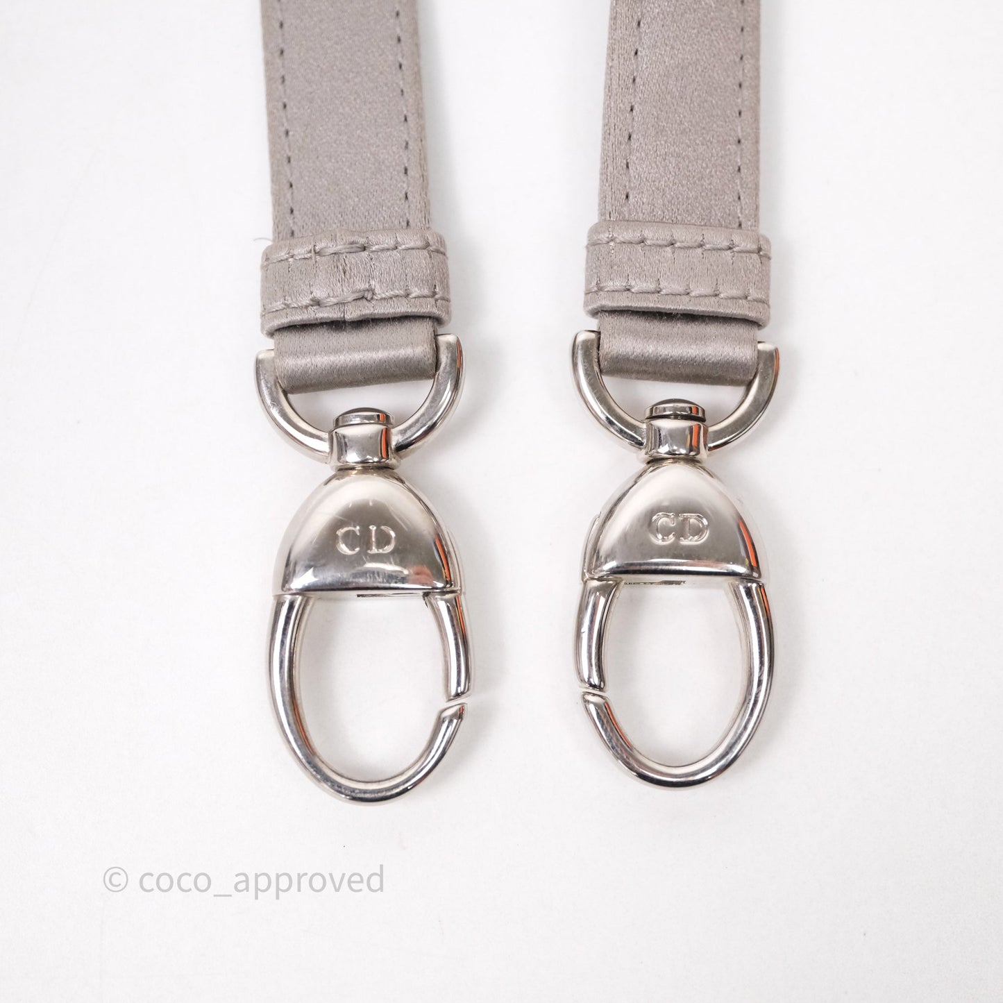Christian Dior Mini Lady Dior Bag Grey Strass Cannage Satin Silver Hardware