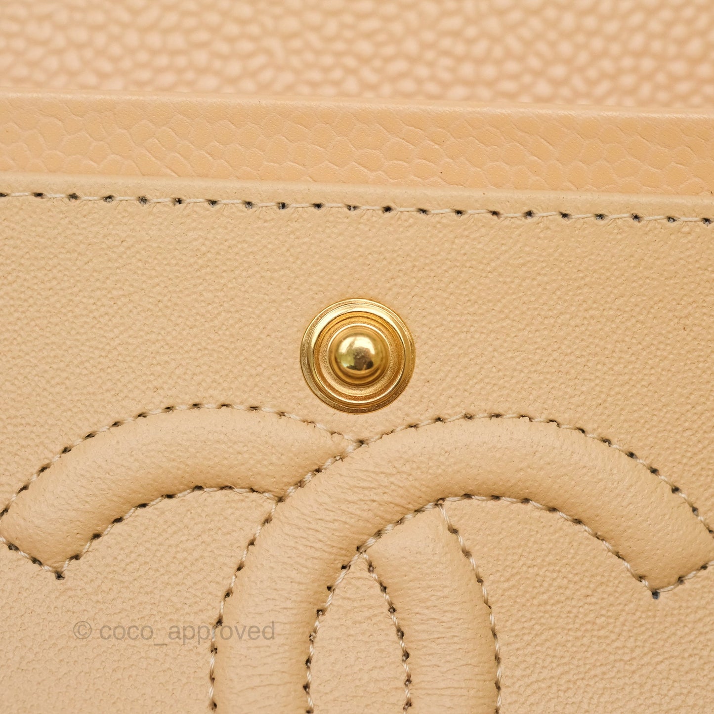 Chanel Small S/M Classic Flap Quilted Beige Caviar Gold Hardware