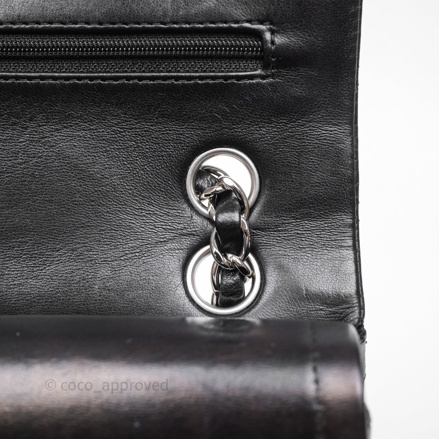 Chanel Small Classic Flap Quilted Black Lambskin Silver Hardware