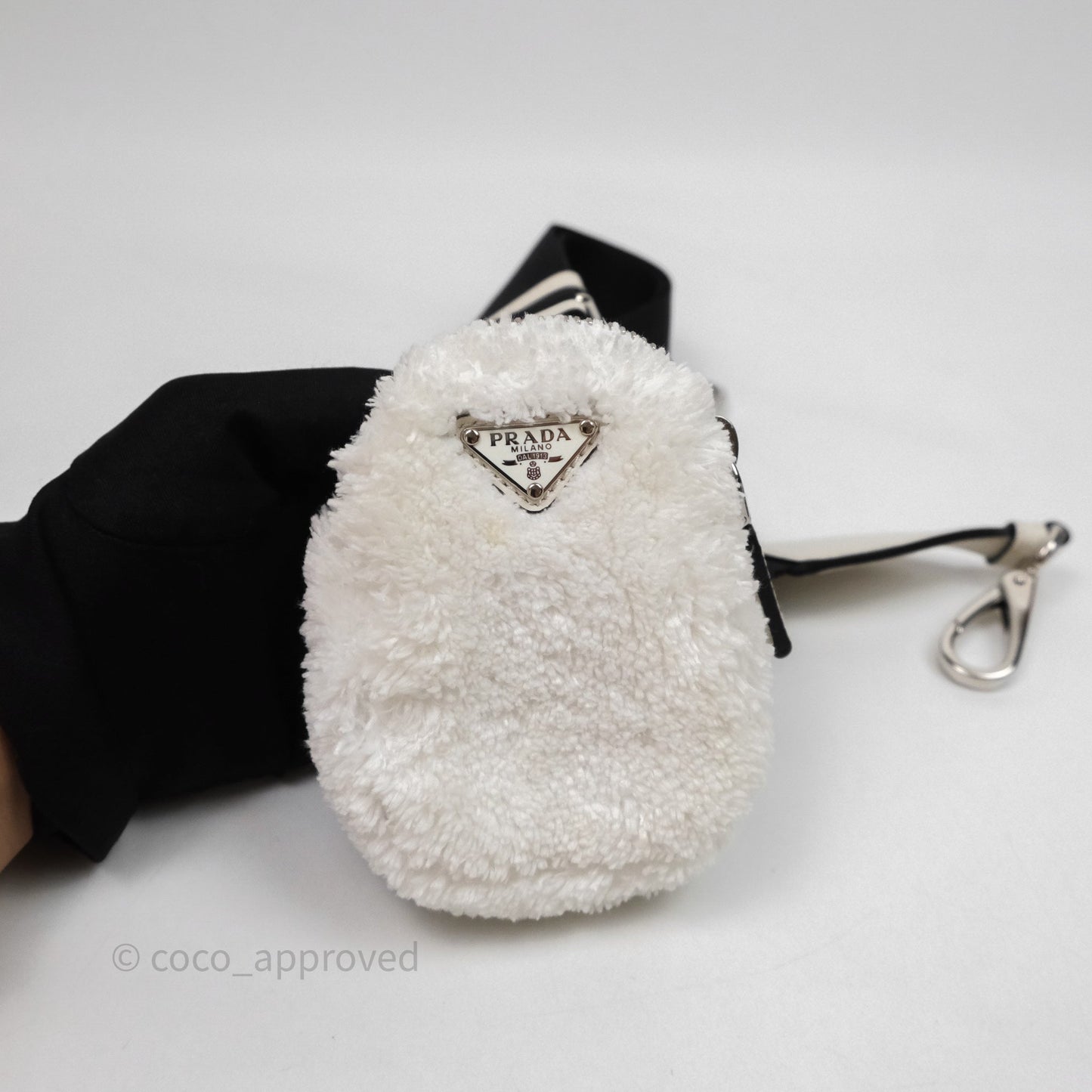 Prada Spugna Triangle White Bag