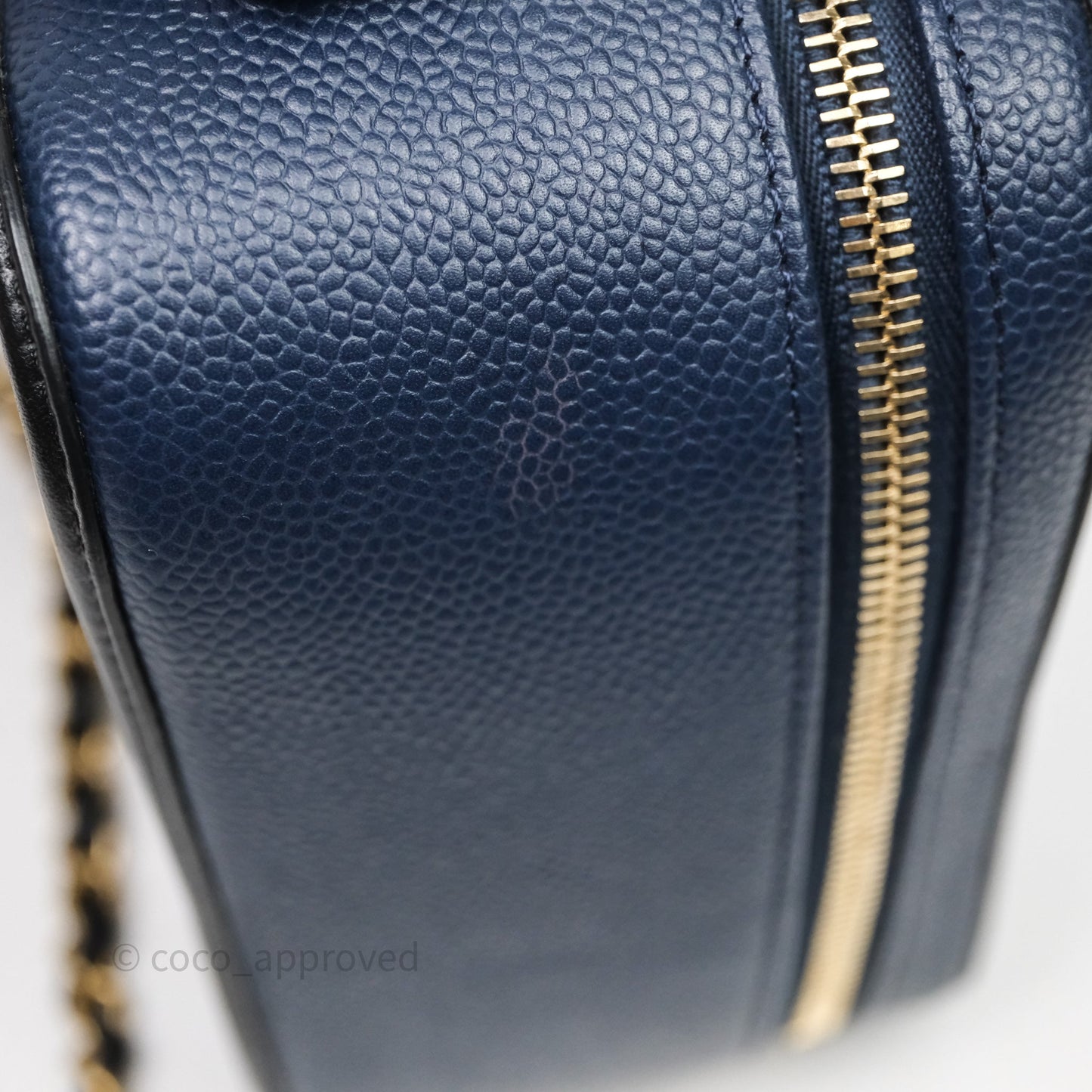 Chanel Quilted Large CC Filigree Vanity Case Navy Black Caviar