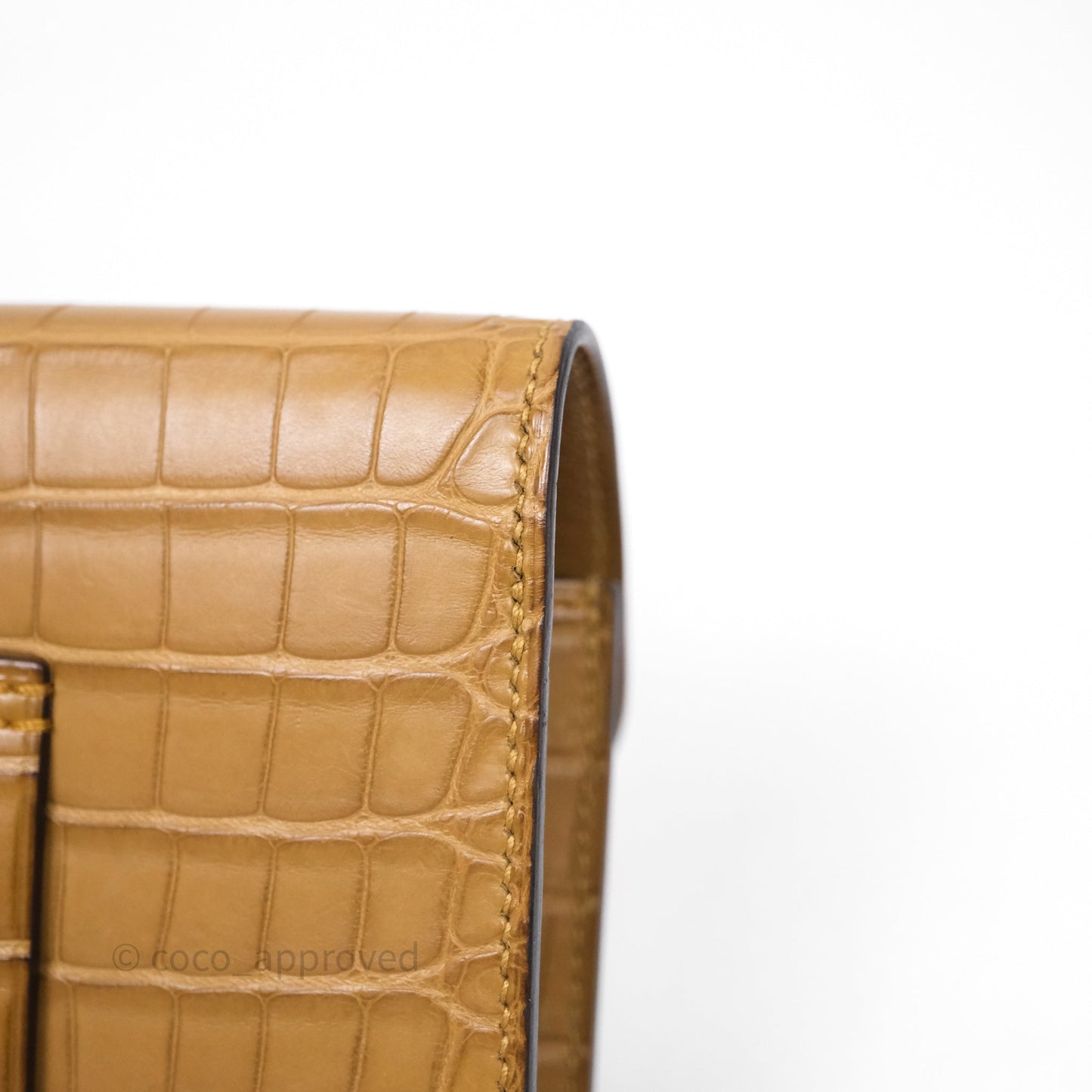 Hermès Roulis Slim Wallet Matte Alligator Mississippiensis Kraft 2H Gold Hardware