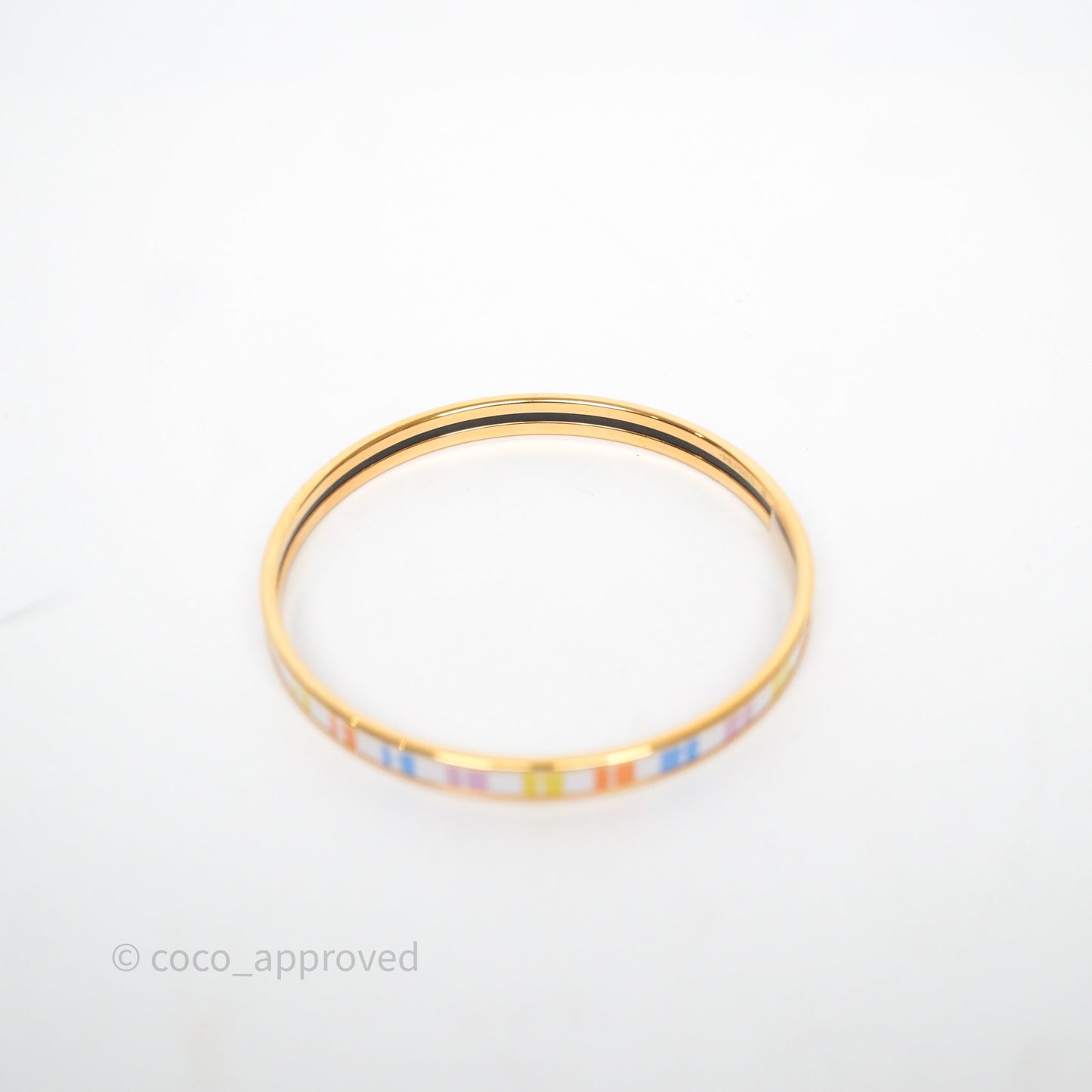 Hermès OP'H Bangle White/ Multicolor Rose Gold Hardware