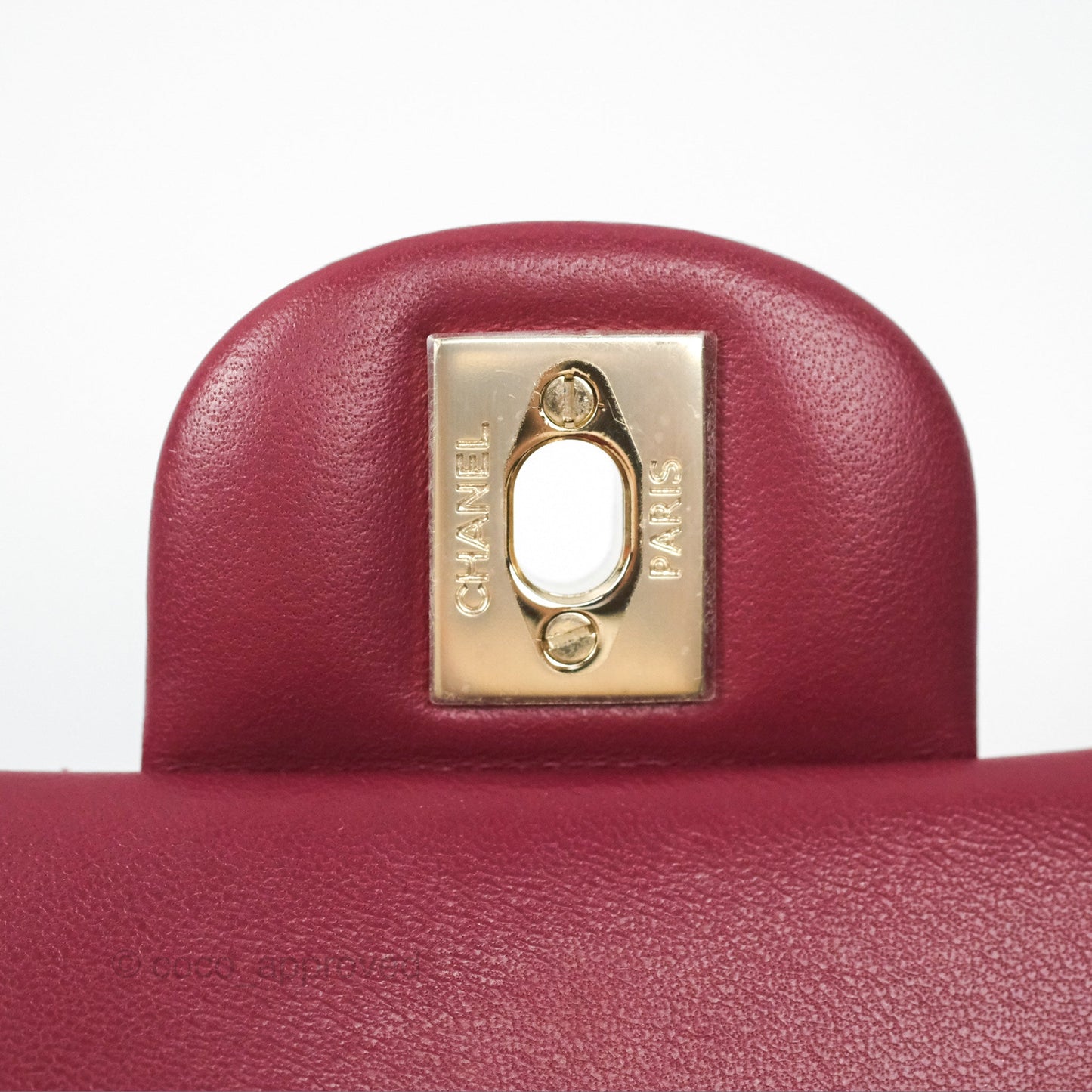 Chanel Top Handle Mini Rectangular Flap Bag Burgundy Red Lambskin Gold Hardware