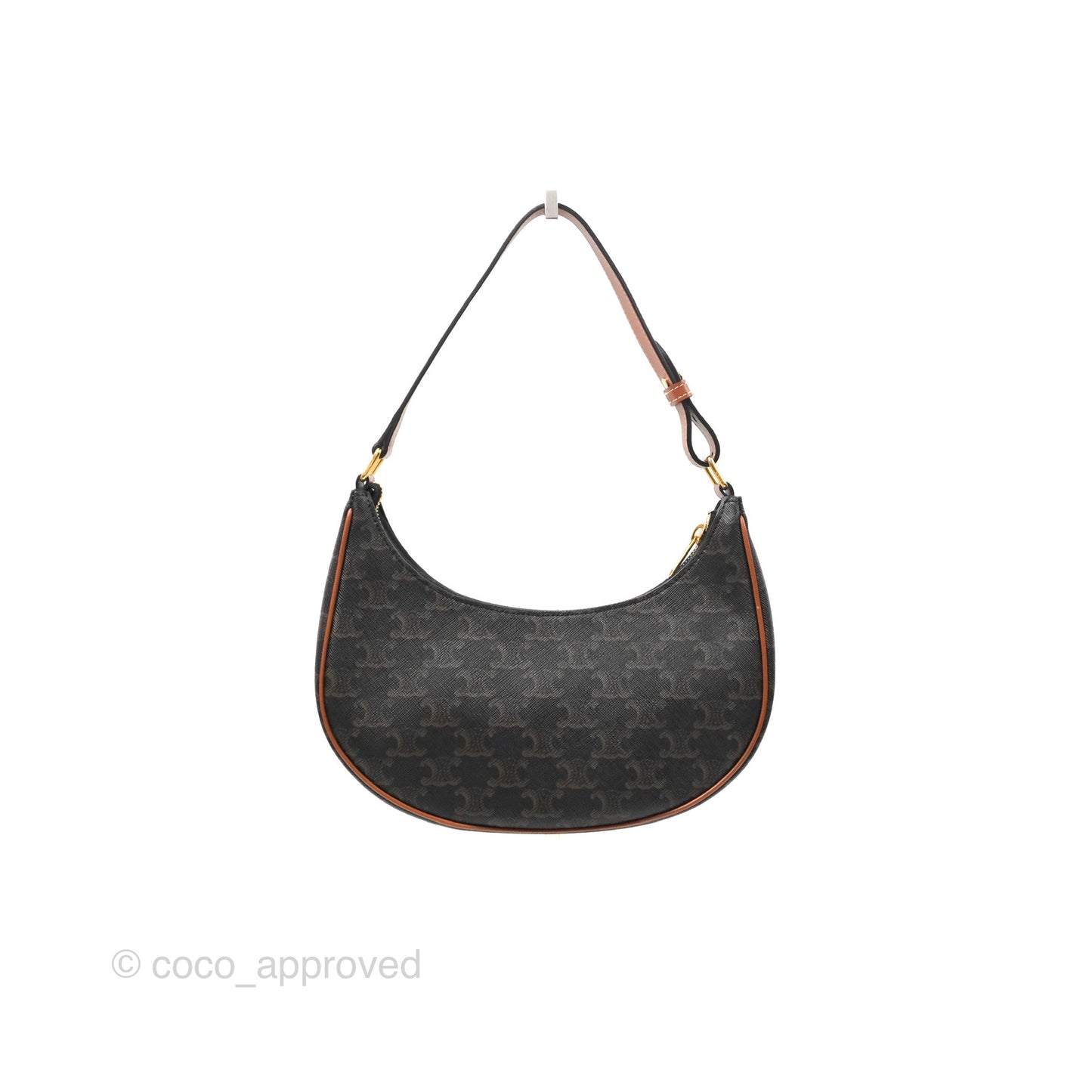 Celine Ava Bag In Triomphe Canvas Calfskin Tan