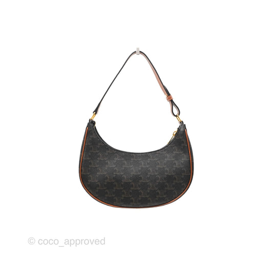 Celine Ava Bag In Triomphe Canvas Calfskin Tan