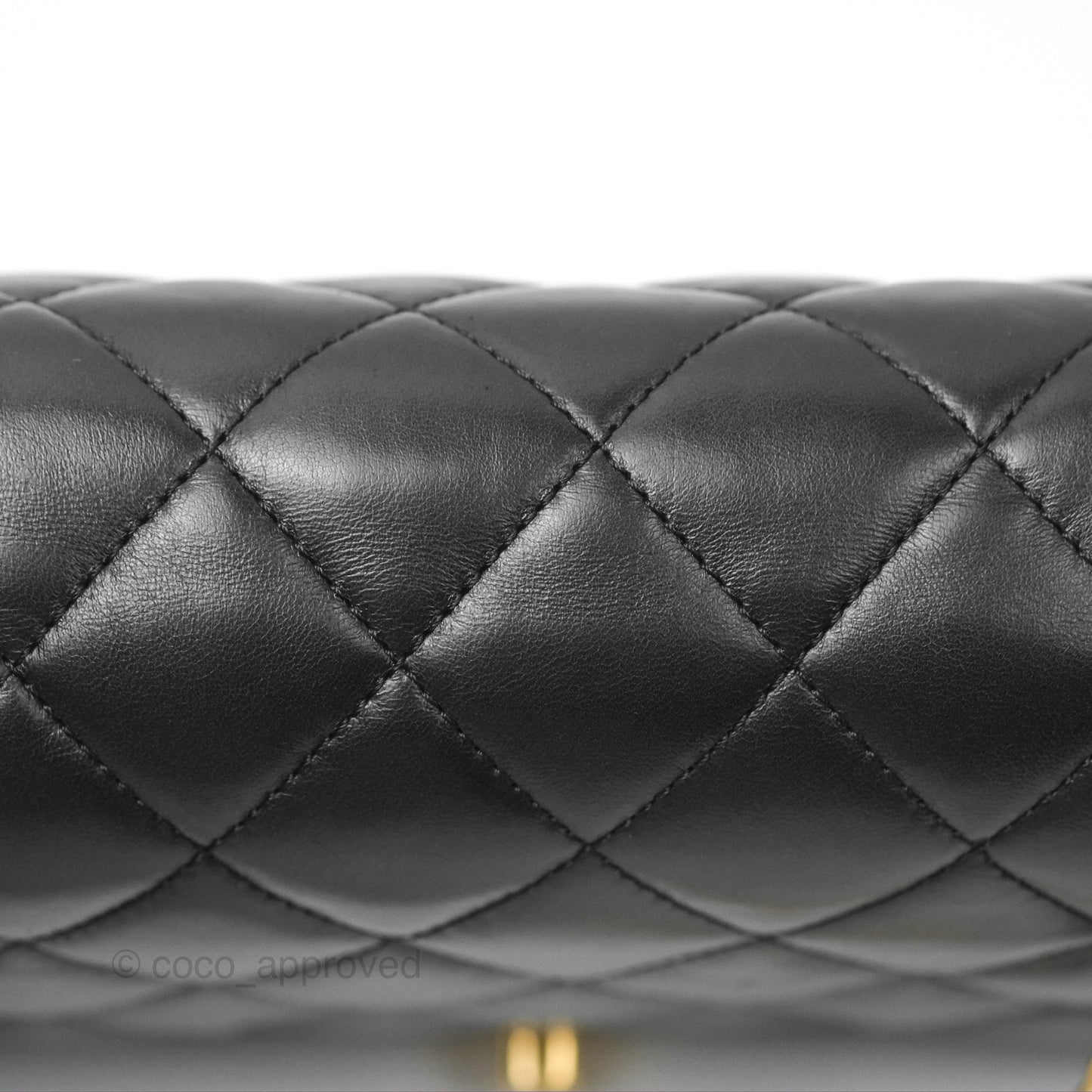 Chanel Flap Bag with Adjustable Strap Black Lambskin Aged Gold Hardware 22K