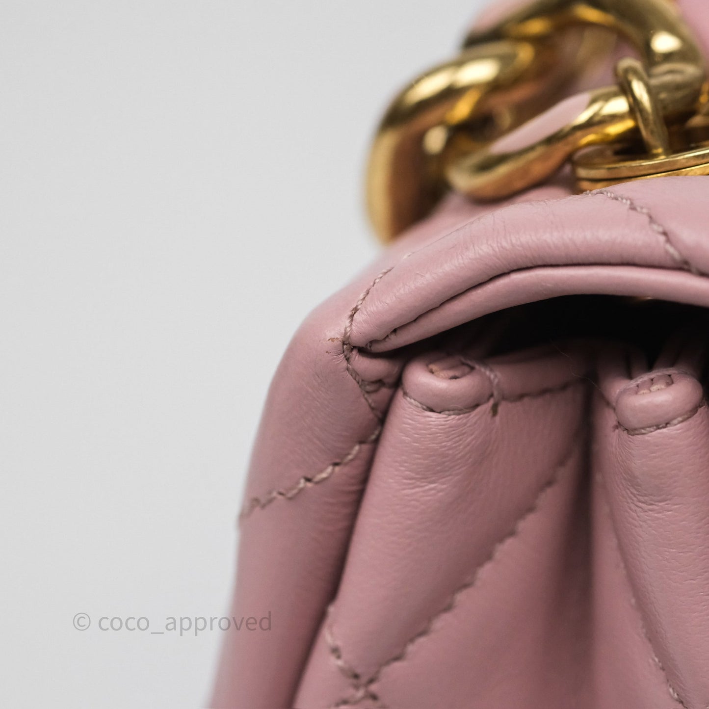 Chanel Mini Color Match Flap Quilted Pink Lambskin Aged Gold Hardware