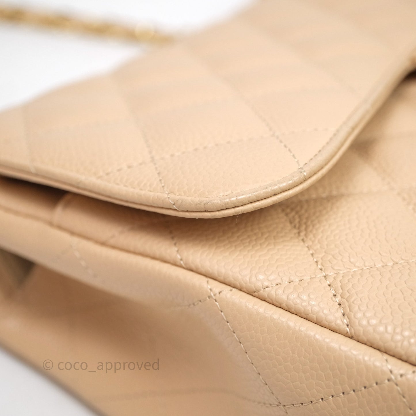 Chanel Jumbo Double Flap Beige Caviar Gold Hardware⁣⁣