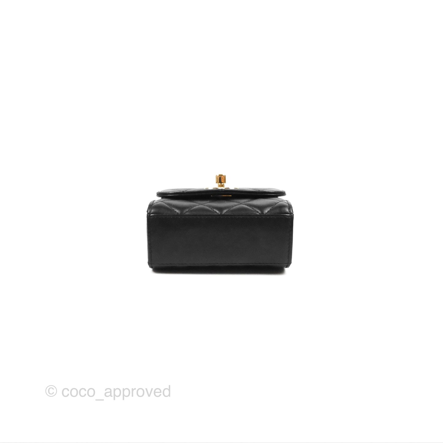 Chanel Mini Quilted Trendy CC Clutch With Chain Black Lambskin Gold Hardware