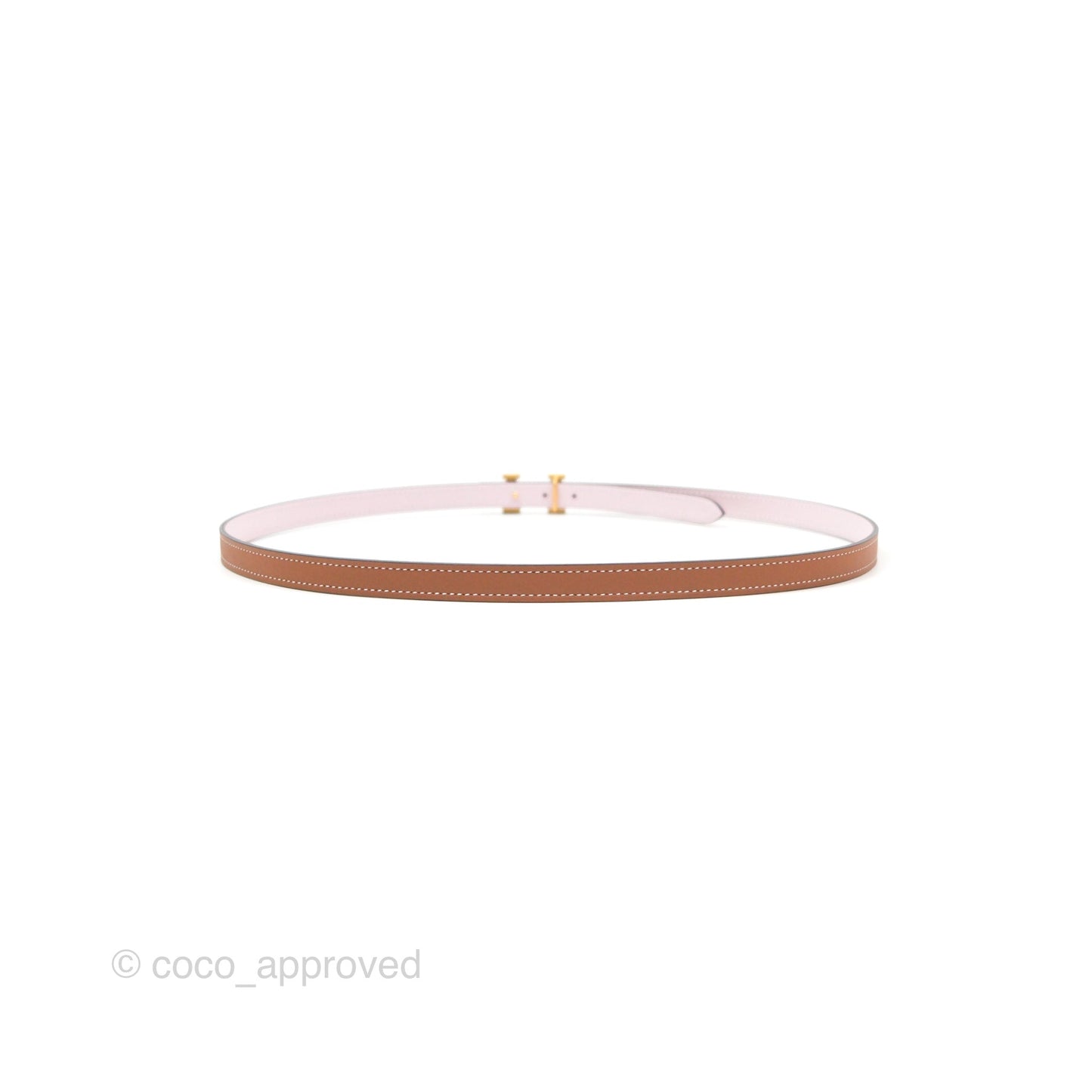 Hermès H Constance Mini Belt Buckle & Reversible Mauve Pale 09/ Gold 37 Swift / Epsom Gold Hardware