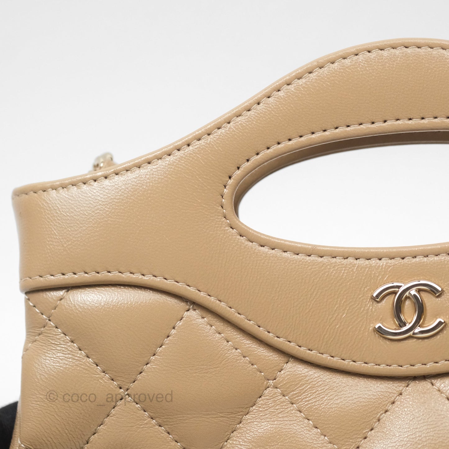 Chanel Nano 31 Beige Shiny Lambskin Gold Hardware