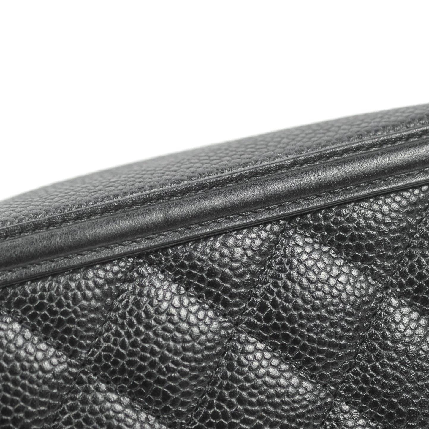 Chanel CC Filigree Vanity Clutch With Chain Caviar Black Aged Gold Hardware
