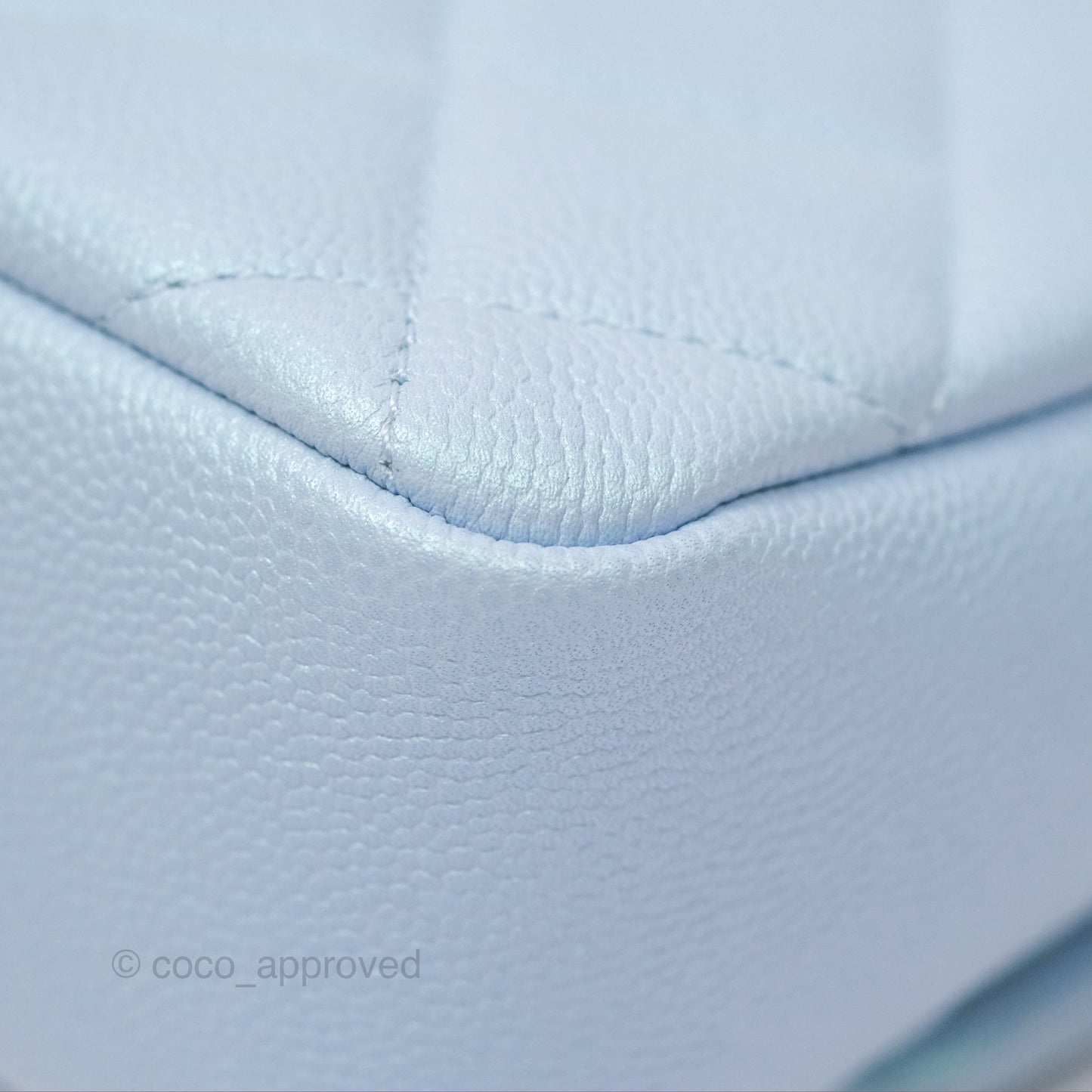 Chanel Quilted My Perfect Mini Iridescent Blue Caviar Aged Gold Hardware