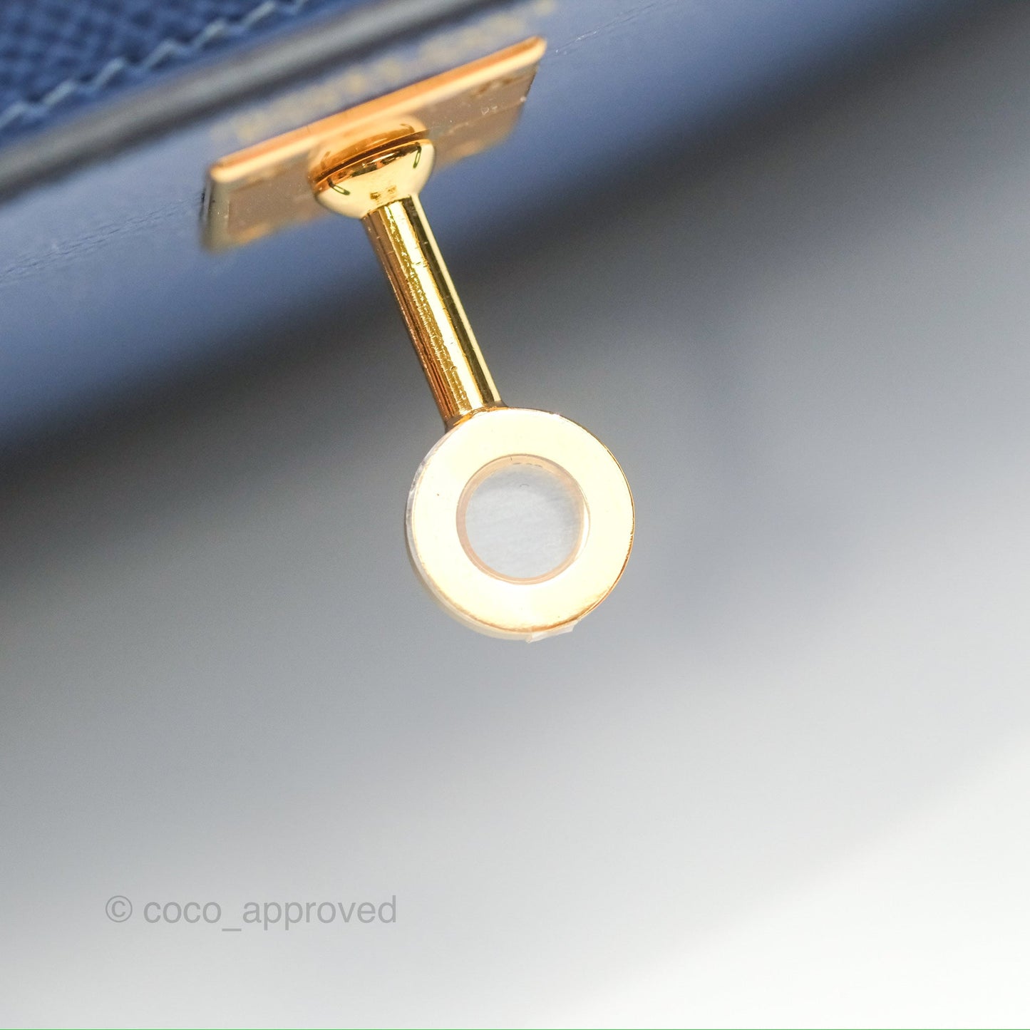Hermès Mini Kelly II Bleu Brighton Epsom Gold Hardware