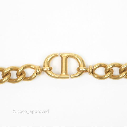 Christian Dior Petit CD Choker Necklace Gold Tone