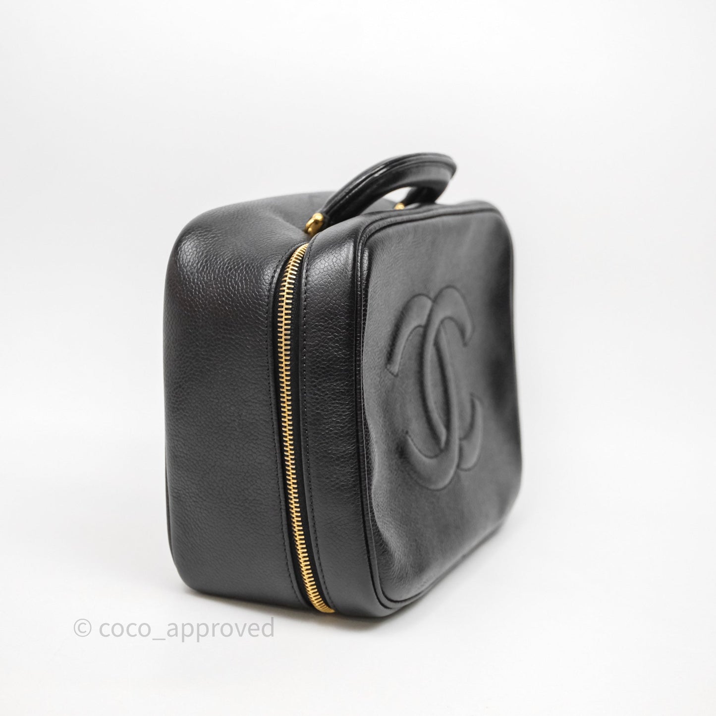 Chanel Vintage Timeless Vanity Case Caviar 24K Gold Hardware