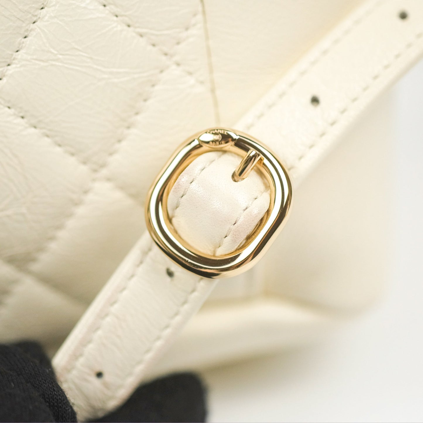 Chanel Quilted Small Duma Drawstring Backpack Ivory White Calfskin Gold Hardware