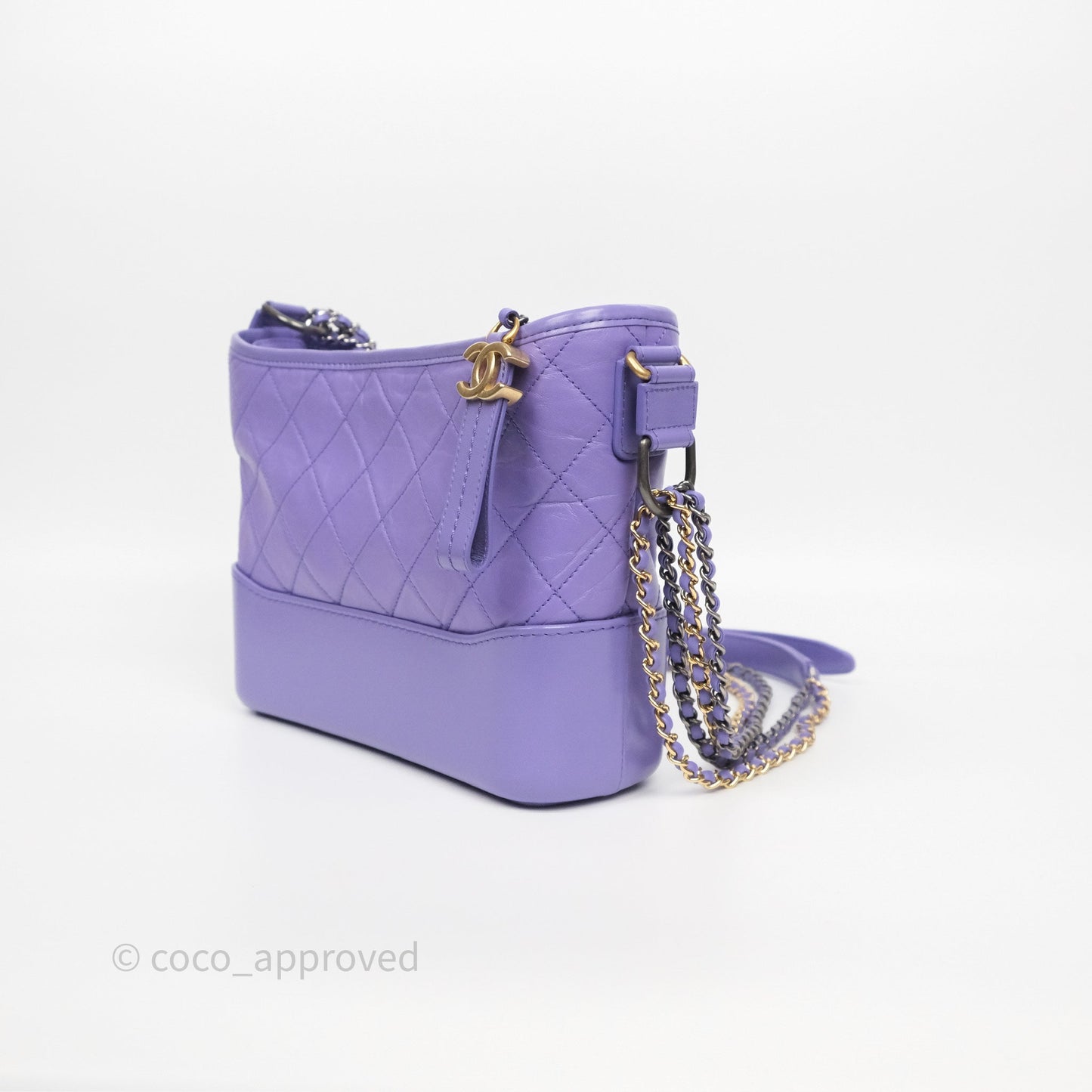 Chanel Quilted Medium Gabrielle Purple Aged Calfskin