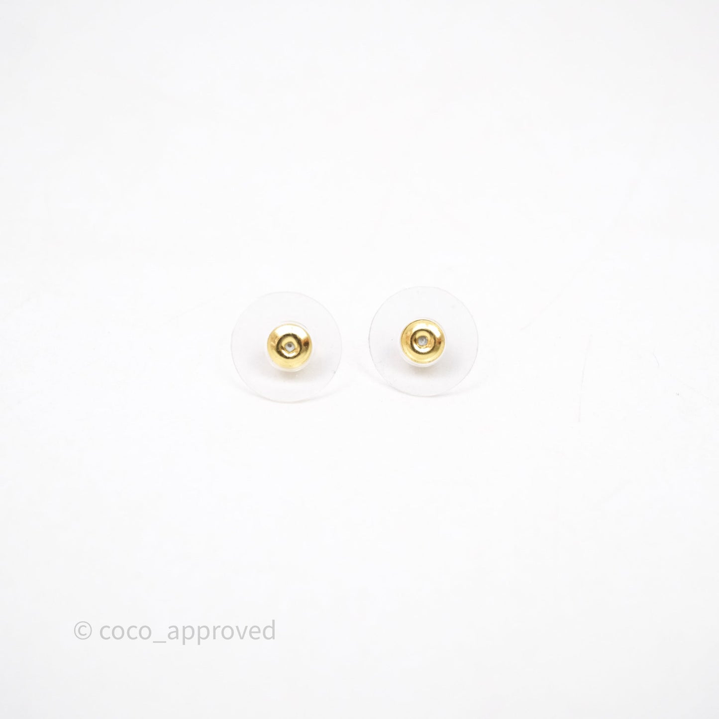 Chanel CC Drop Tear Resin Earrings Gold Tone 24S