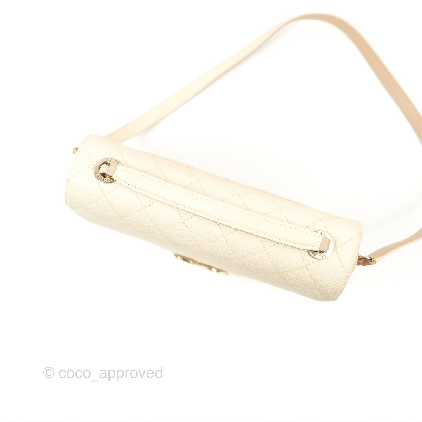 Chanel Medium CC Cuba Flap Bag Ivory Caviar Light Gold Hardware