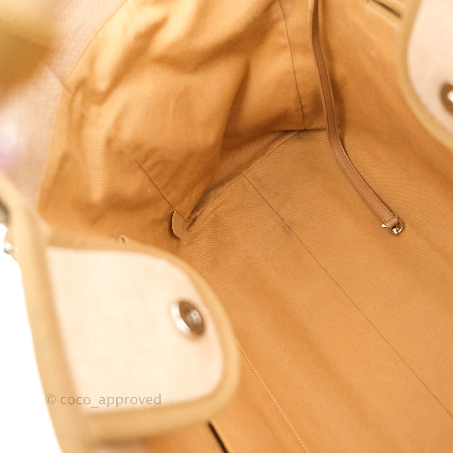 Chanel Large Deauville Beige Canvas Silver Hardware